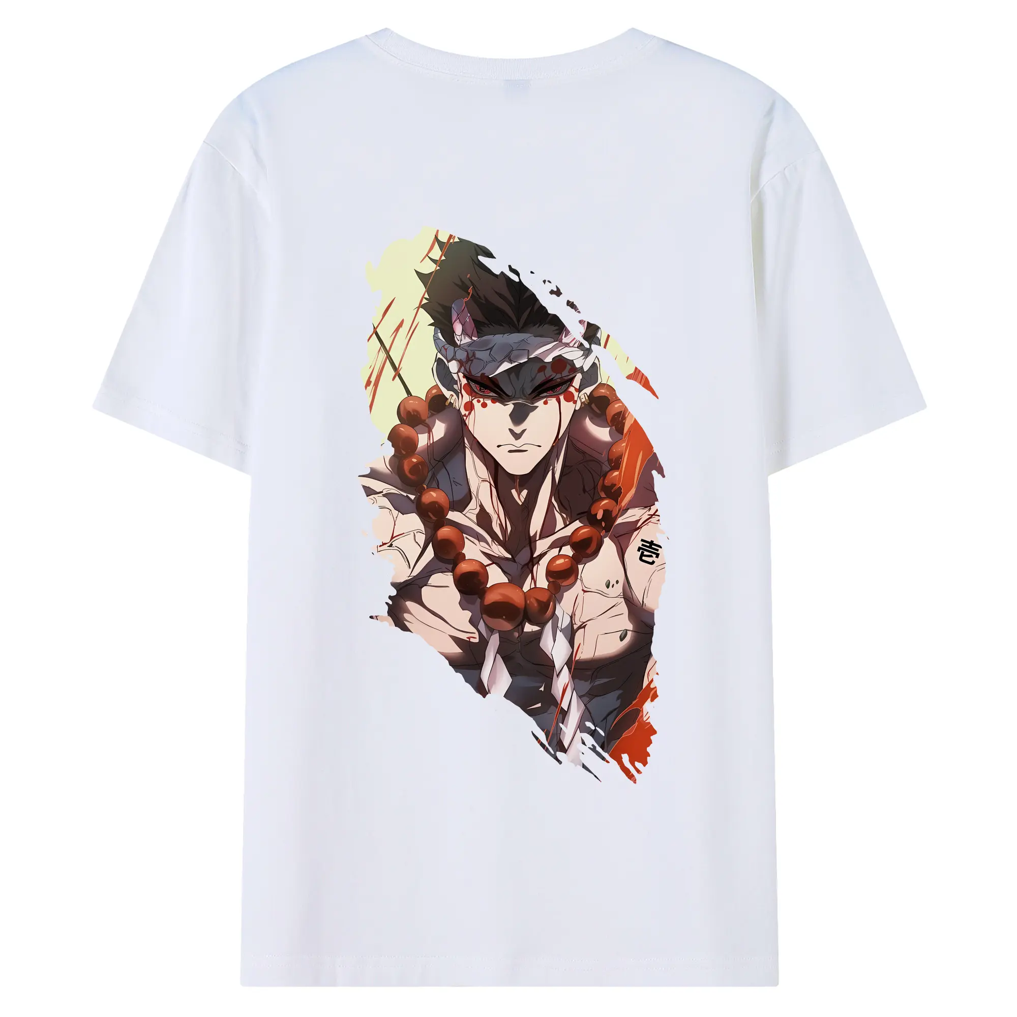 鬼滅の刃 グッズ,悲鳴嶼 行冥 - 綿100％ 半袖Tシャツ ・ バックプリント ・ 快適 通気性 ・ 日常使い 散歩 スポーツ用