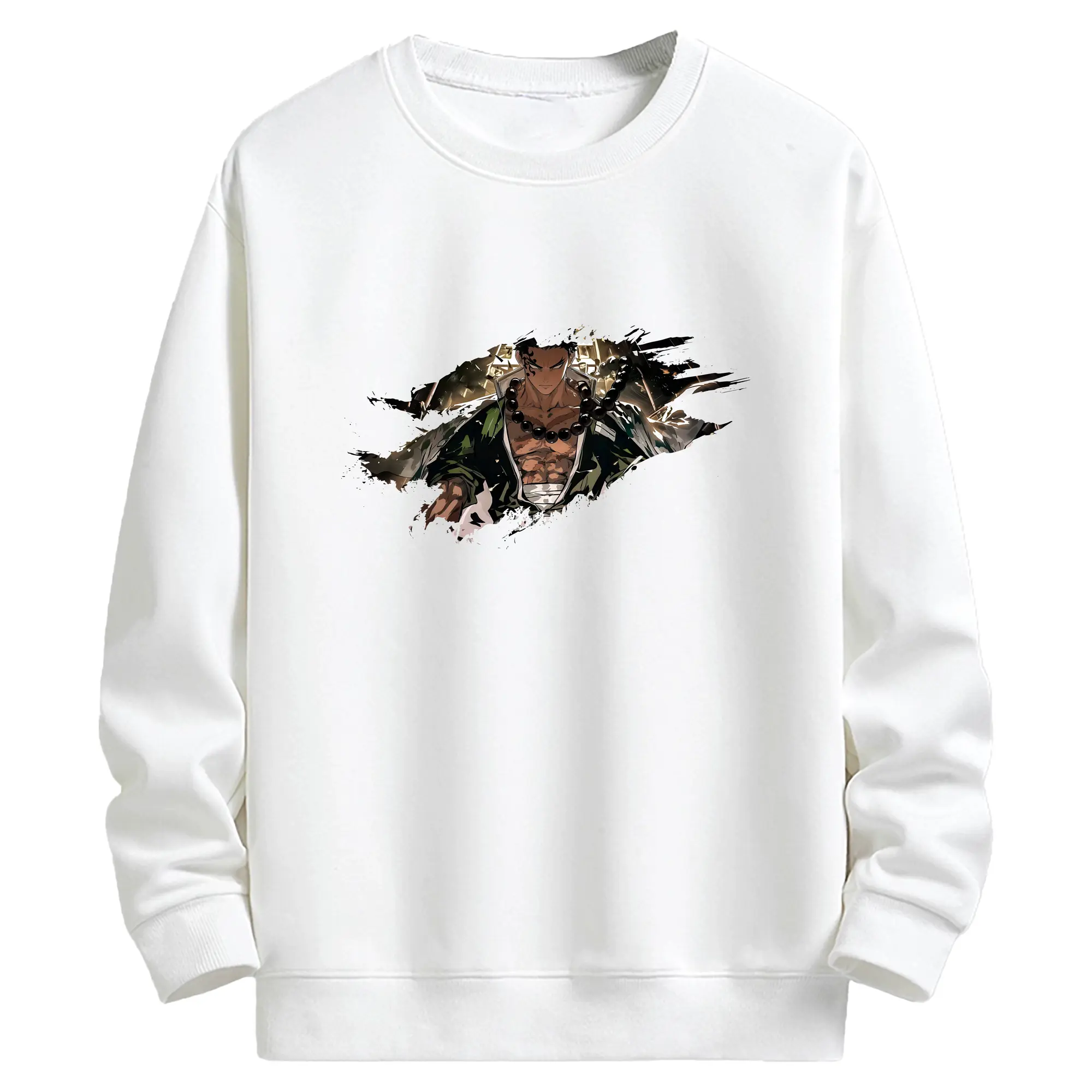 鬼滅の刃 グッズ,悲鳴嶼 行冥 - 高品質 クルーネック スウェット ・ コットン59％ ポリエステル41％ ・ ユニセックス 長袖 トレーナー ・ カジュアル デイリー スポーツ 散歩用