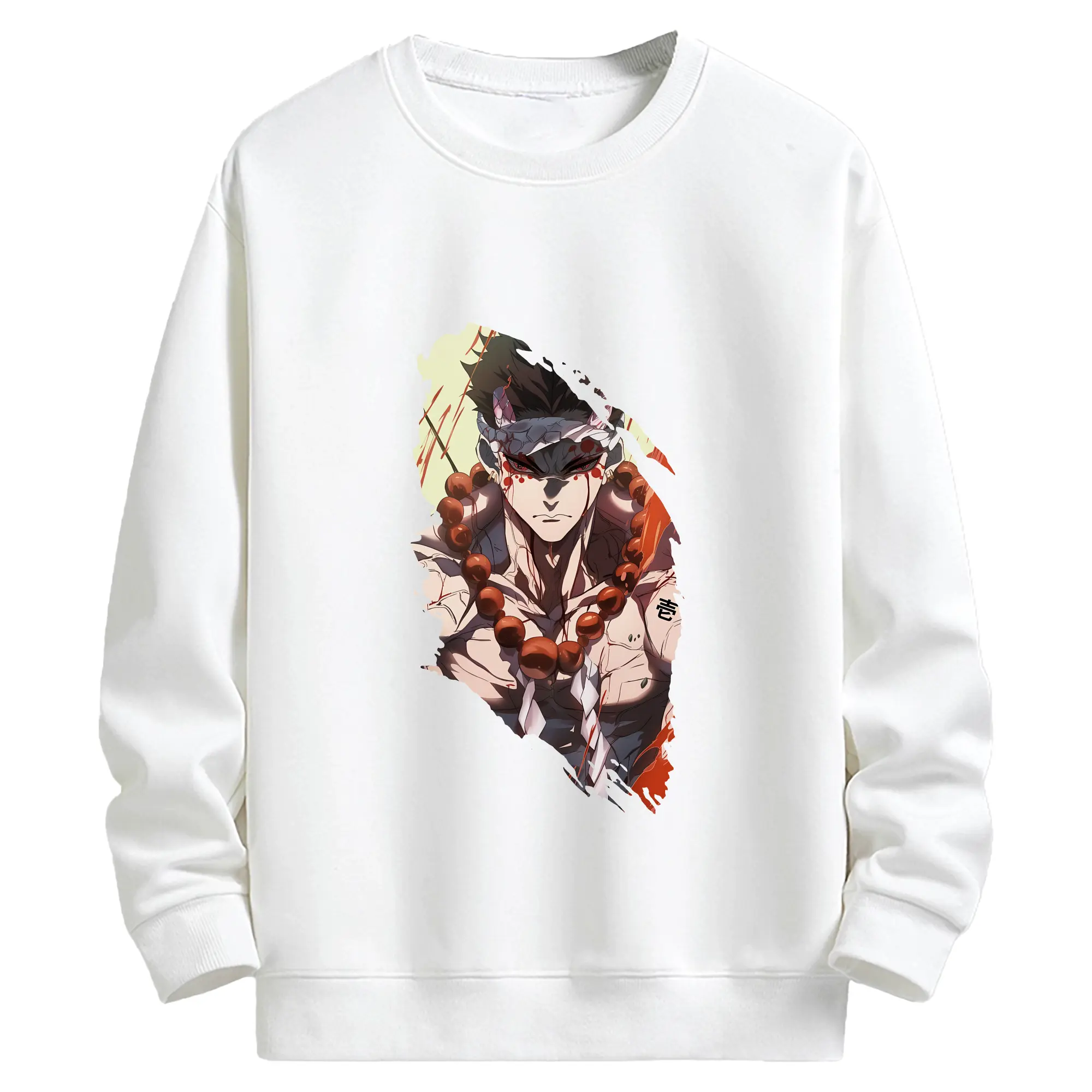 鬼滅の刃 グッズ,悲鳴嶼 行冥 - 高品質 クルーネック スウェット ・ コットン59％ ポリエステル41％ ・ ユニセックス 長袖 トレーナー ・ カジュアル デイリー スポーツ 散歩用