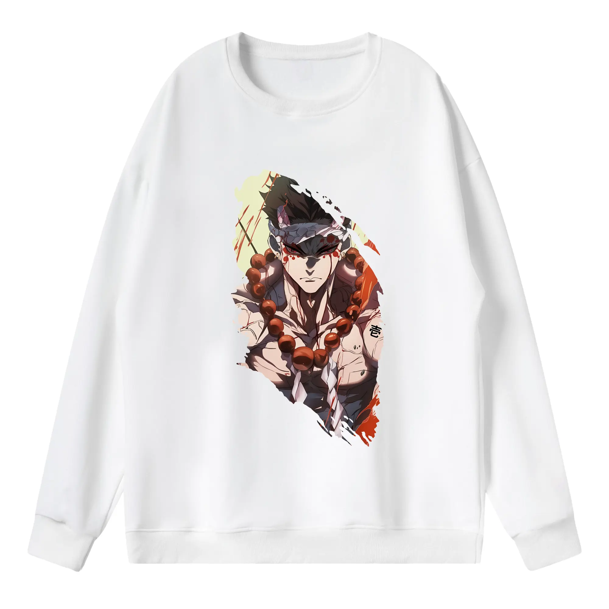 鬼滅の刃 グッズ,悲鳴嶼 行冥 - 薄手 クルーネック スウェット 裏毛260g · ポリエステル 春秋向け カジュアル 男女兼用 · トレーナー デイリー スポーツ 散歩に最適