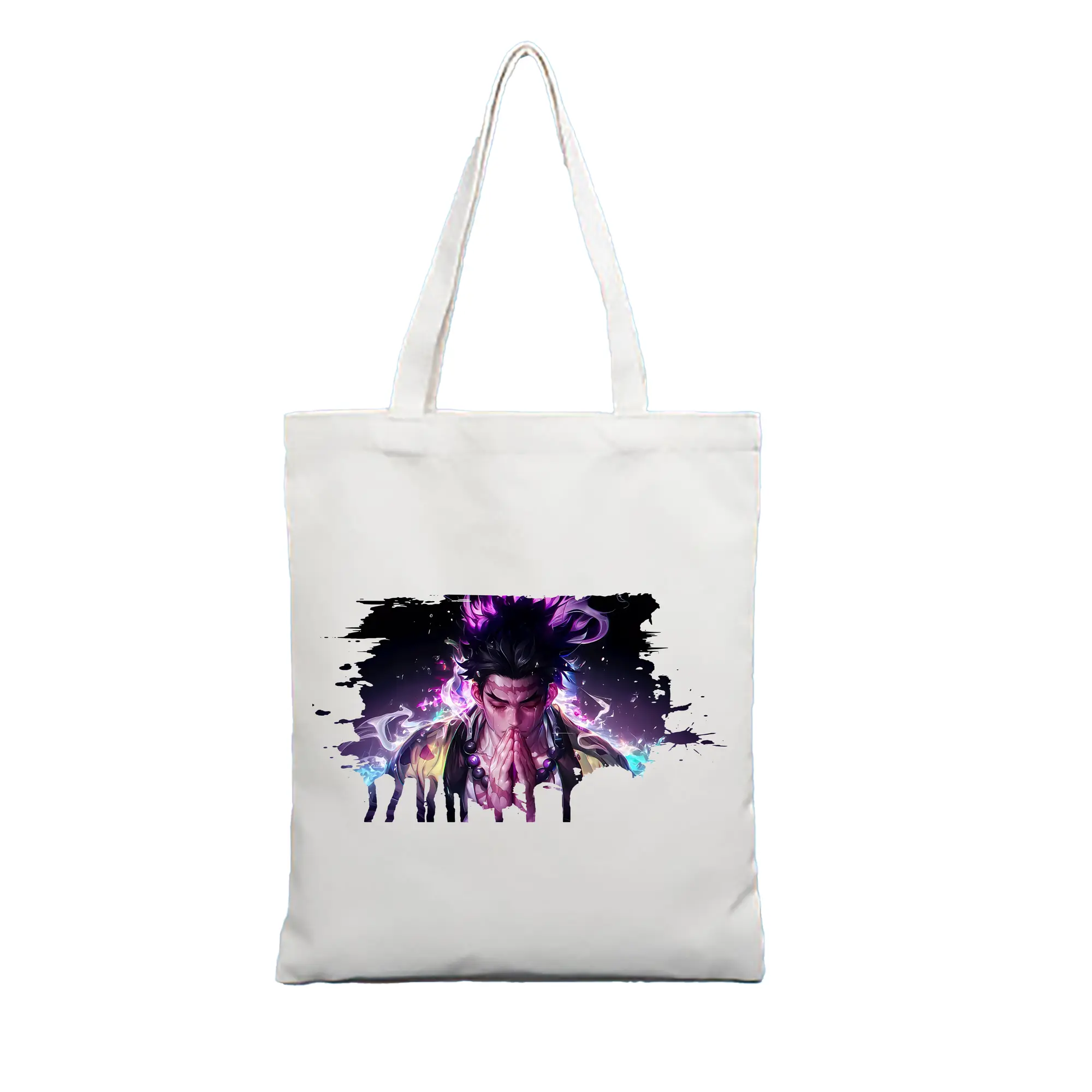 鬼滅の刃 グッズ,悲鳴嶼 行冥 - 縦型キャンバス手提げバッグ（トートバッグ） ・ キャンバス素材 ・ ショッピング用 ・ 軽量 丈夫 お手入れ簡単