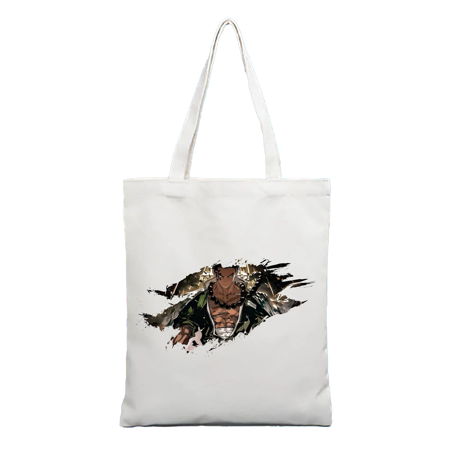 鬼滅の刃 グッズ,悲鳴嶼 行冥 - 縦型キャンバス手提げバッグ（トートバッグ） ・ キャンバス素材 ・ ショッピング用 ・ 軽量 丈夫 お手入れ簡単