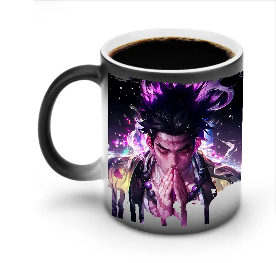 鬼滅の刃 グッズ,悲鳴嶼 行冥 - 変色マグカップ ・ セラミック ・ 熱転写プリント ・ 耐久性 高品質 ・ ギフト・自宅用 コーヒー お茶