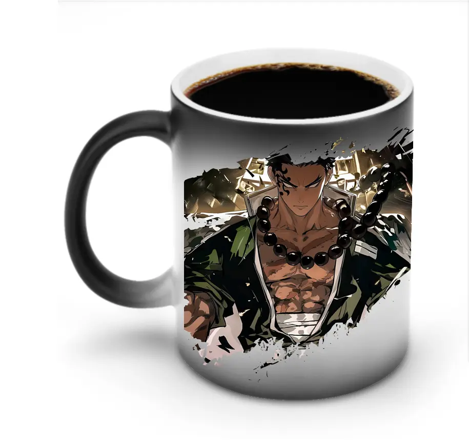 鬼滅の刃 グッズ,悲鳴嶼 行冥 - 変色マグカップ ・ セラミック ・ 熱転写プリント ・ 耐久性 高品質 ・ ギフト・自宅用 コーヒー お茶