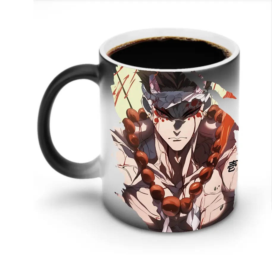 鬼滅の刃 グッズ,悲鳴嶼 行冥 - 変色マグカップ ・ セラミック ・ 熱転写プリント ・ 耐久性 高品質 ・ ギフト・自宅用 コーヒー お茶