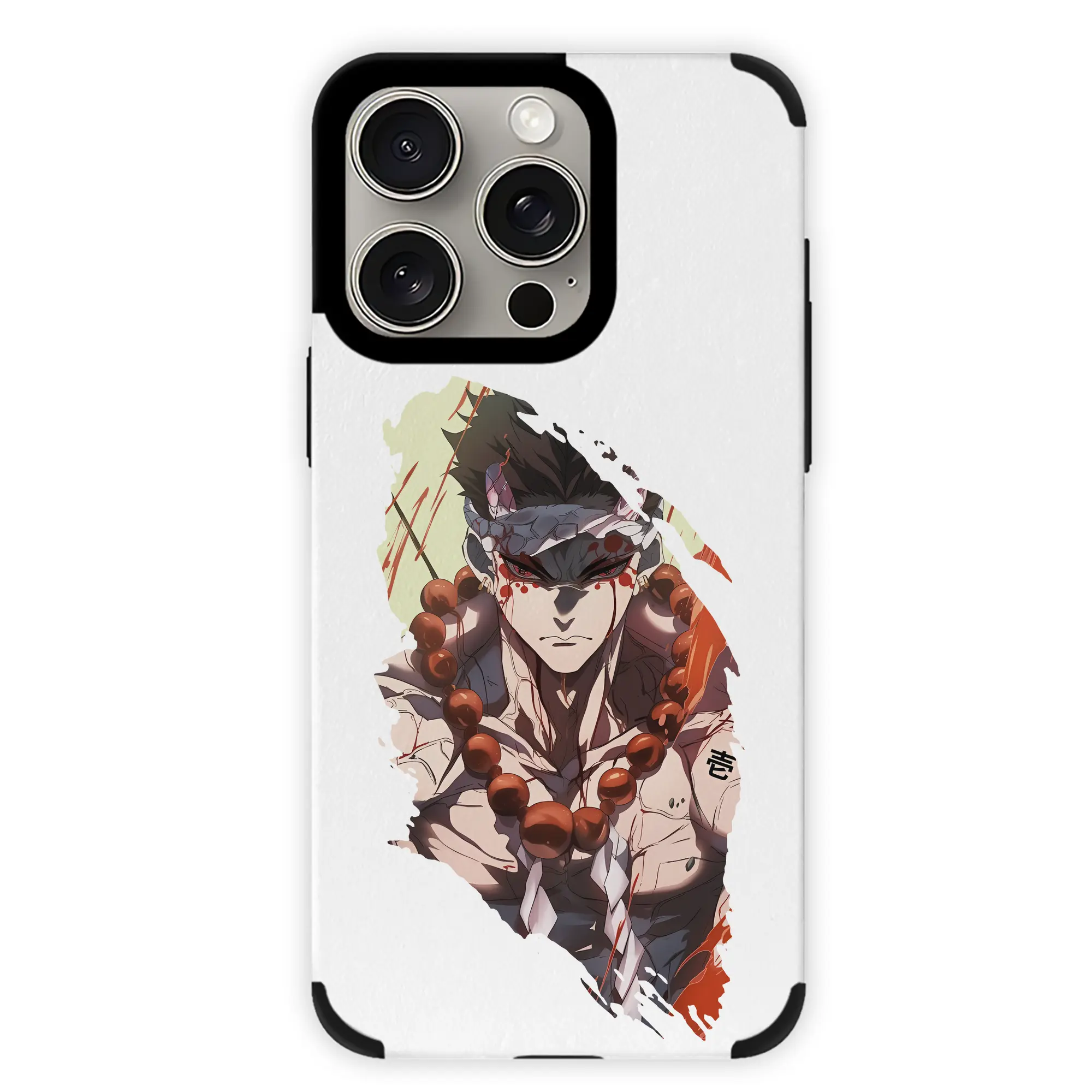 鬼滅の刃 グッズ,悲鳴嶼 行冥 - IPhone15ProMax対応 ・ PUレザースマホケース ・ 耐衝撃 ・ 黄変防止 ・ 360度全面保護 ・ 柔らか手触り ・ 3D立体ボタン