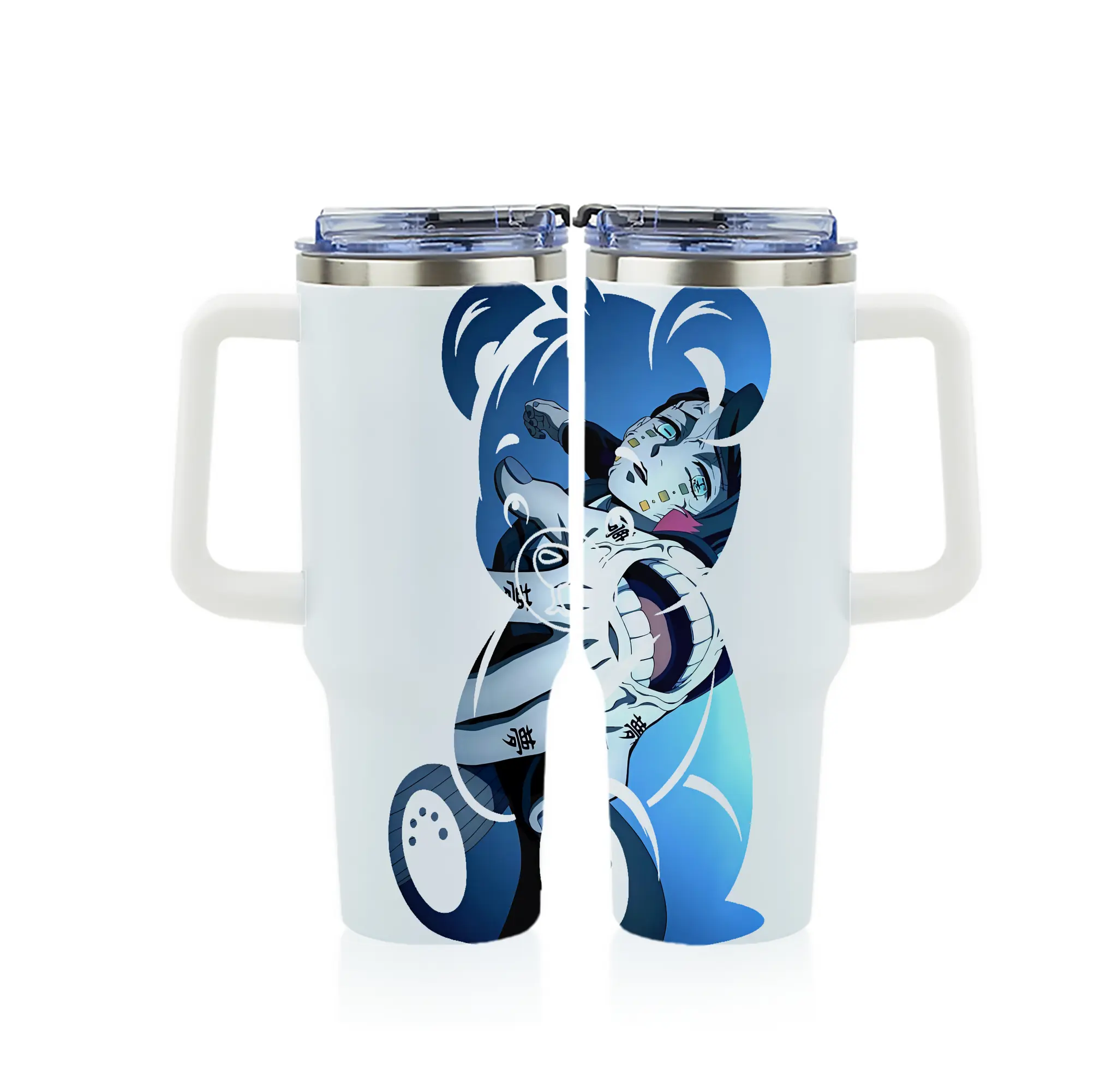 鬼滅の刃 グッズ,魘夢 - 1200mL フルプリント車用タンブラー ・ 304ステンレス 内側 ・ 201ステンレス 外側 ・ 保温 保冷 ・ 通勤 ドライブ アウトドア用