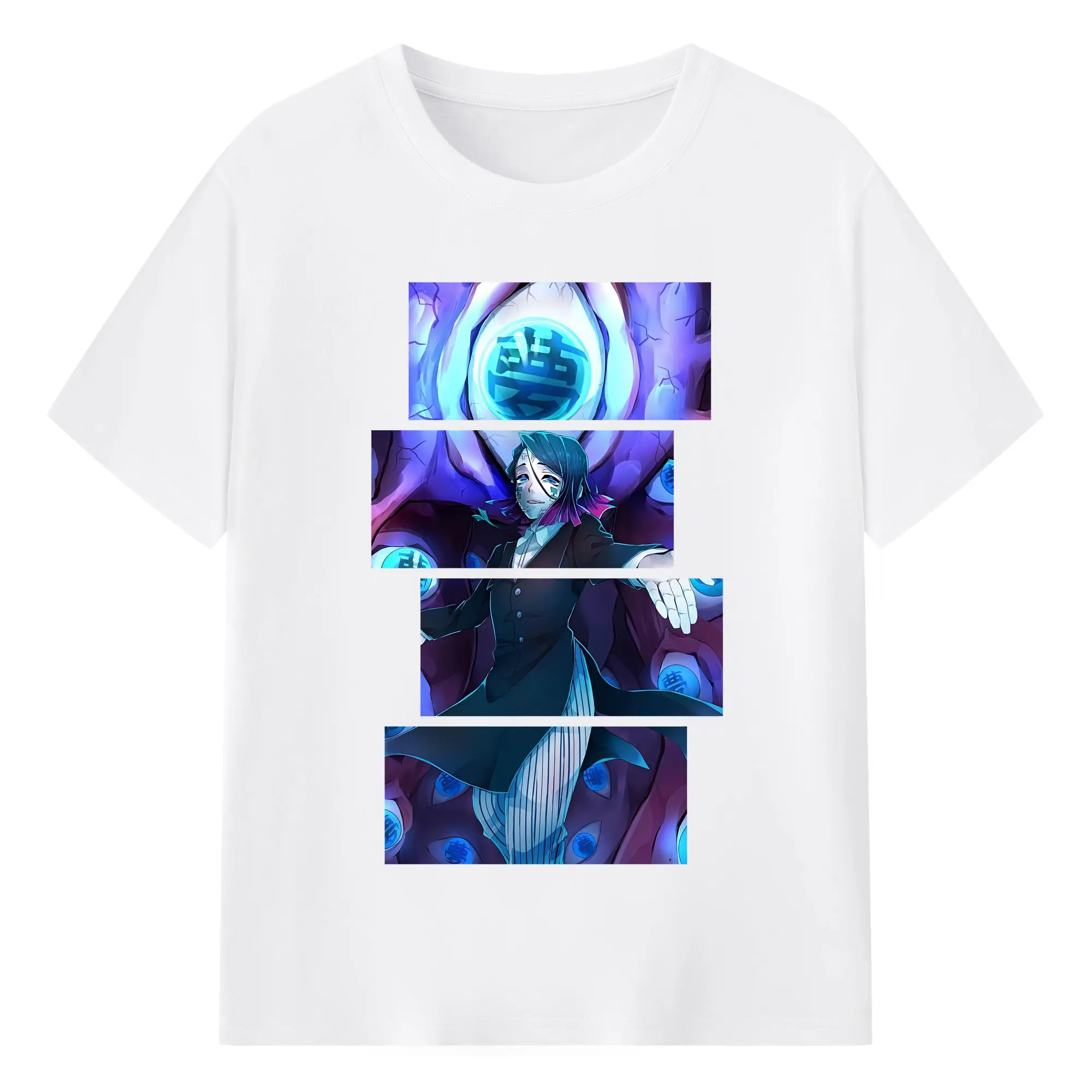 鬼滅の刃 グッズ,魘夢 - 綿100％ 半袖Tシャツ ・ フロントプリント ・ 快適 通気性 ・ 日常使い 散歩 スポーツ用