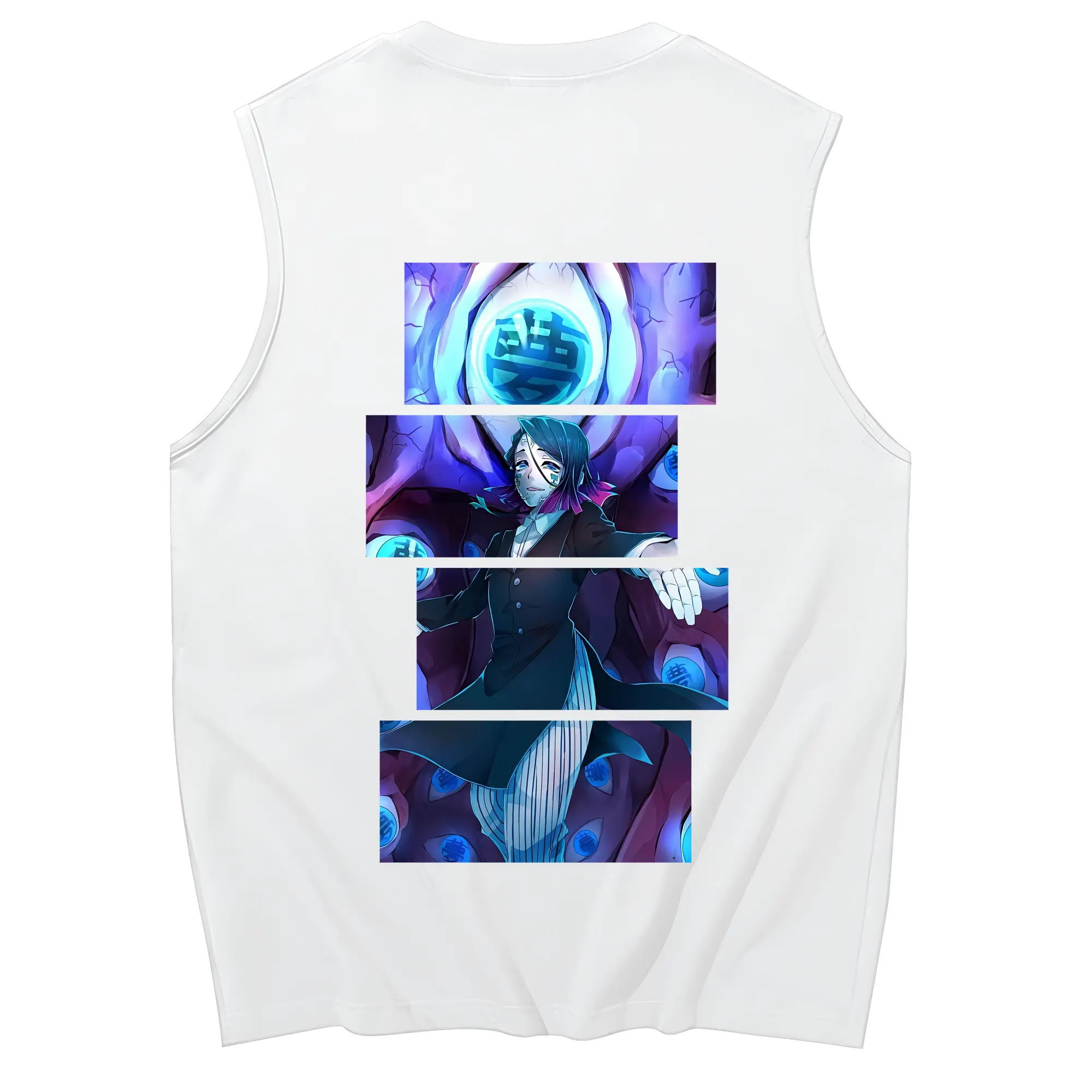 鬼滅の刃 グッズ,魘夢 - コットン100％ タンクトップ ・ 背面プリント ・ タイトシルエット ・ 快適 通気性 ・ スポーツ カジュアル 散歩用