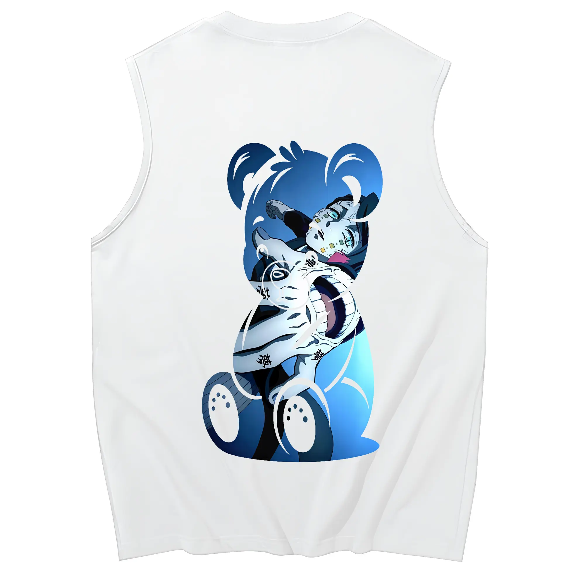 鬼滅の刃 グッズ,魘夢 - コットン100％ タンクトップ ・ 背面プリント ・ タイトシルエット ・ 快適 通気性 ・ スポーツ カジュアル 散歩用