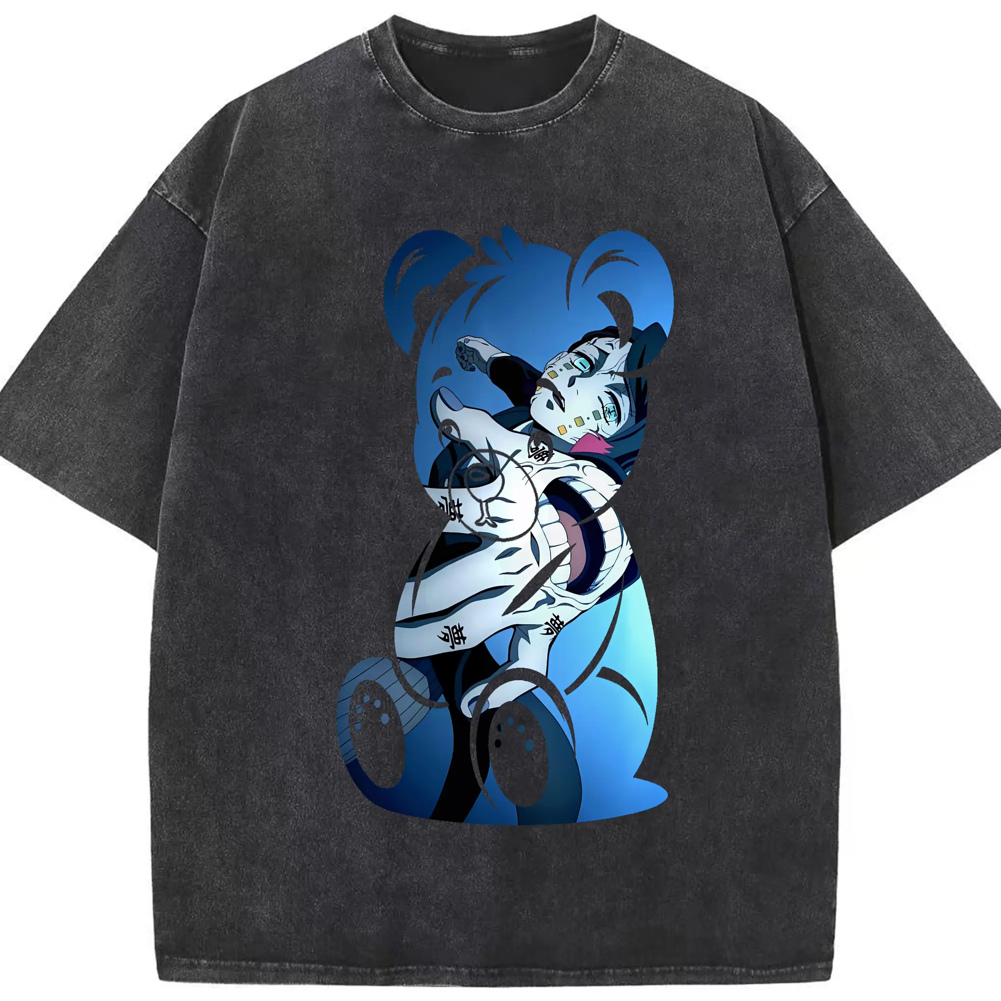 鬼滅の刃 グッズ,魘夢 - 綿100％ ヴィンテージ風 半袖Tシャツ ・ フロントプリント ・ 柔らか肌触り ・ 通気性 快適 ・ スポーツ カジュアル 外出用