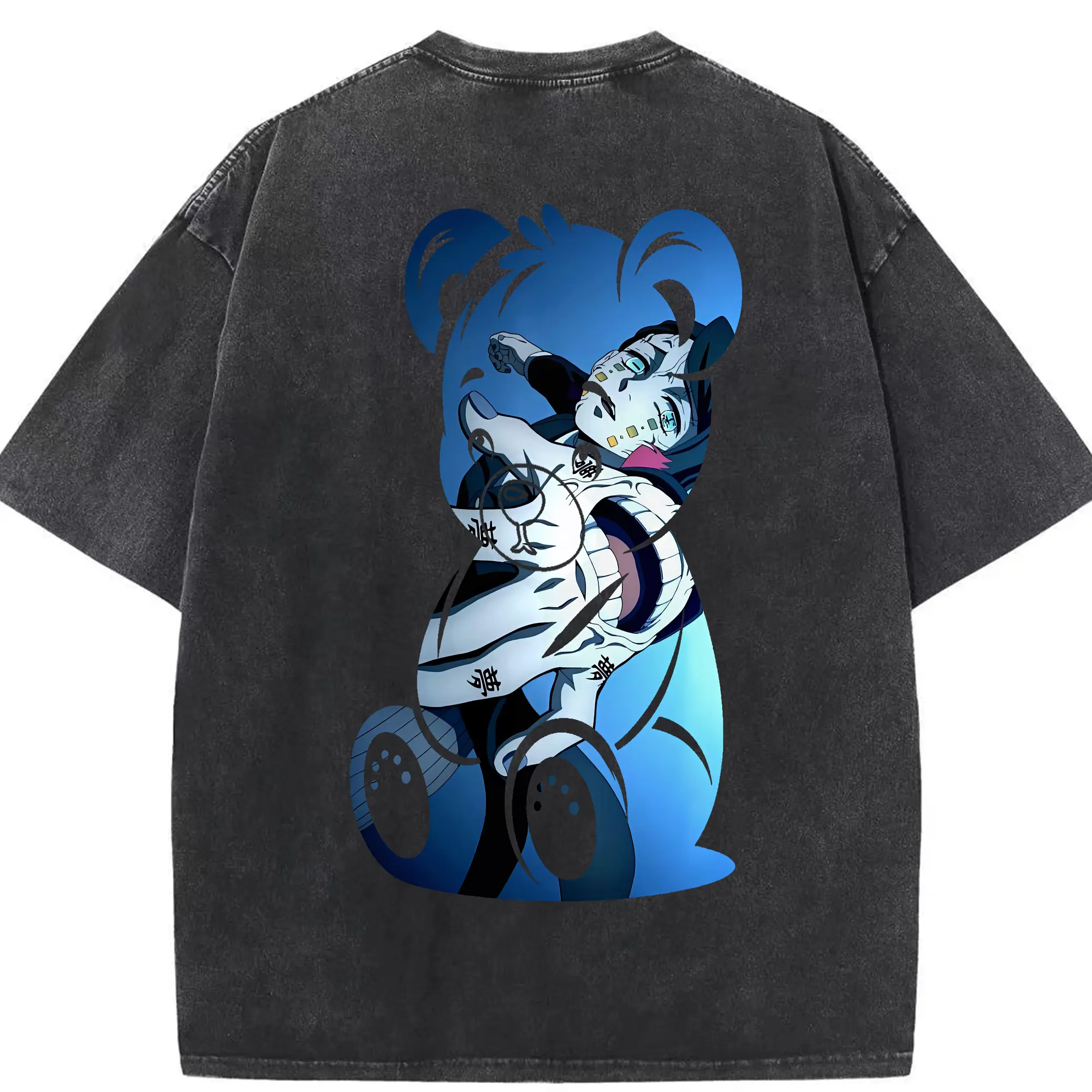 鬼滅の刃 グッズ,魘夢 - 綿100％ ヴィンテージ風 半袖Tシャツ ・ 背面プリント ・ 柔らか肌触り ・ 通気性 快適 ・ スポーツ カジュアル 外出用