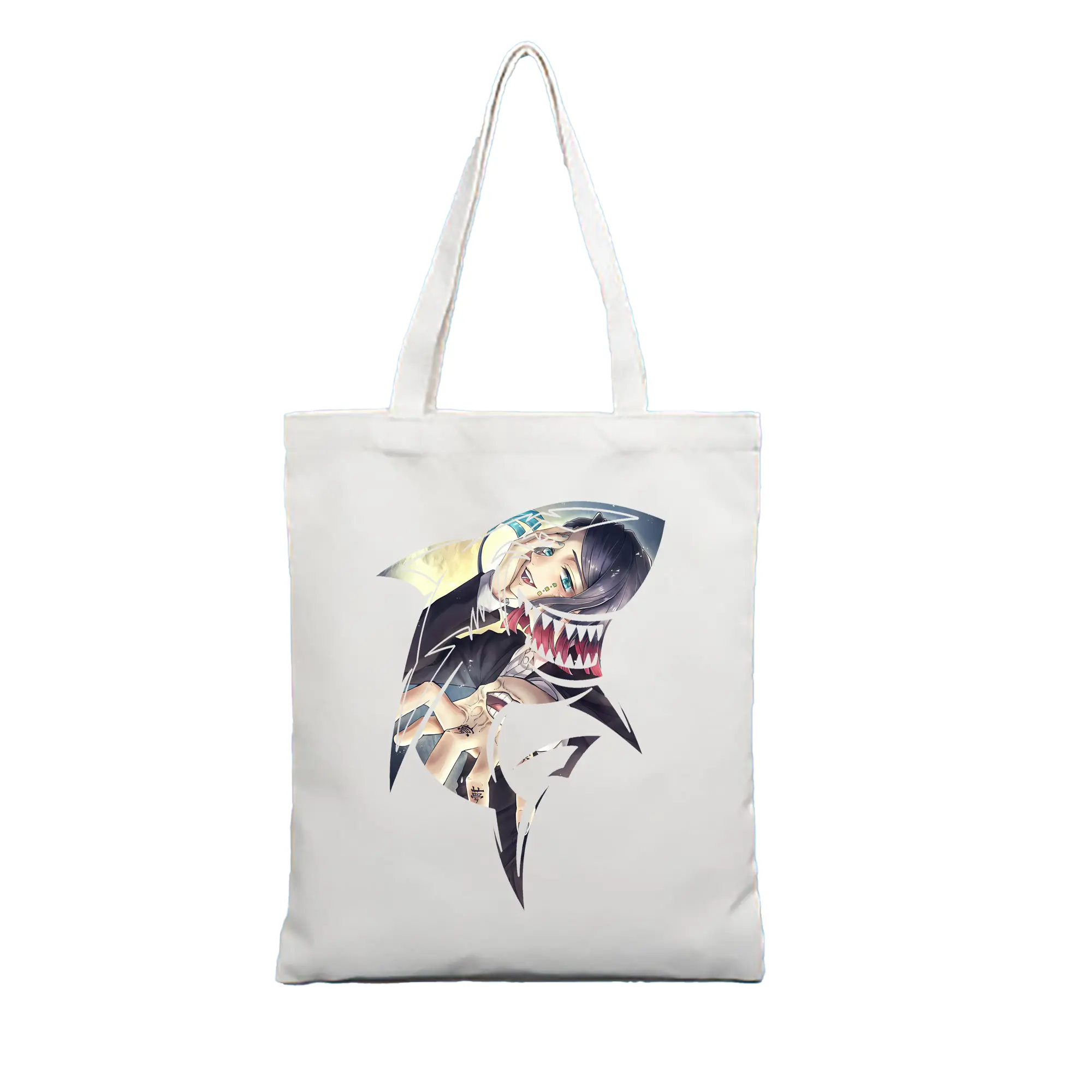 鬼滅の刃 グッズ,魘夢 - 縦型キャンバス手提げバッグ（トートバッグ） ・ キャンバス素材 ・ ショッピング用 ・ 軽量 丈夫 お手入れ簡単