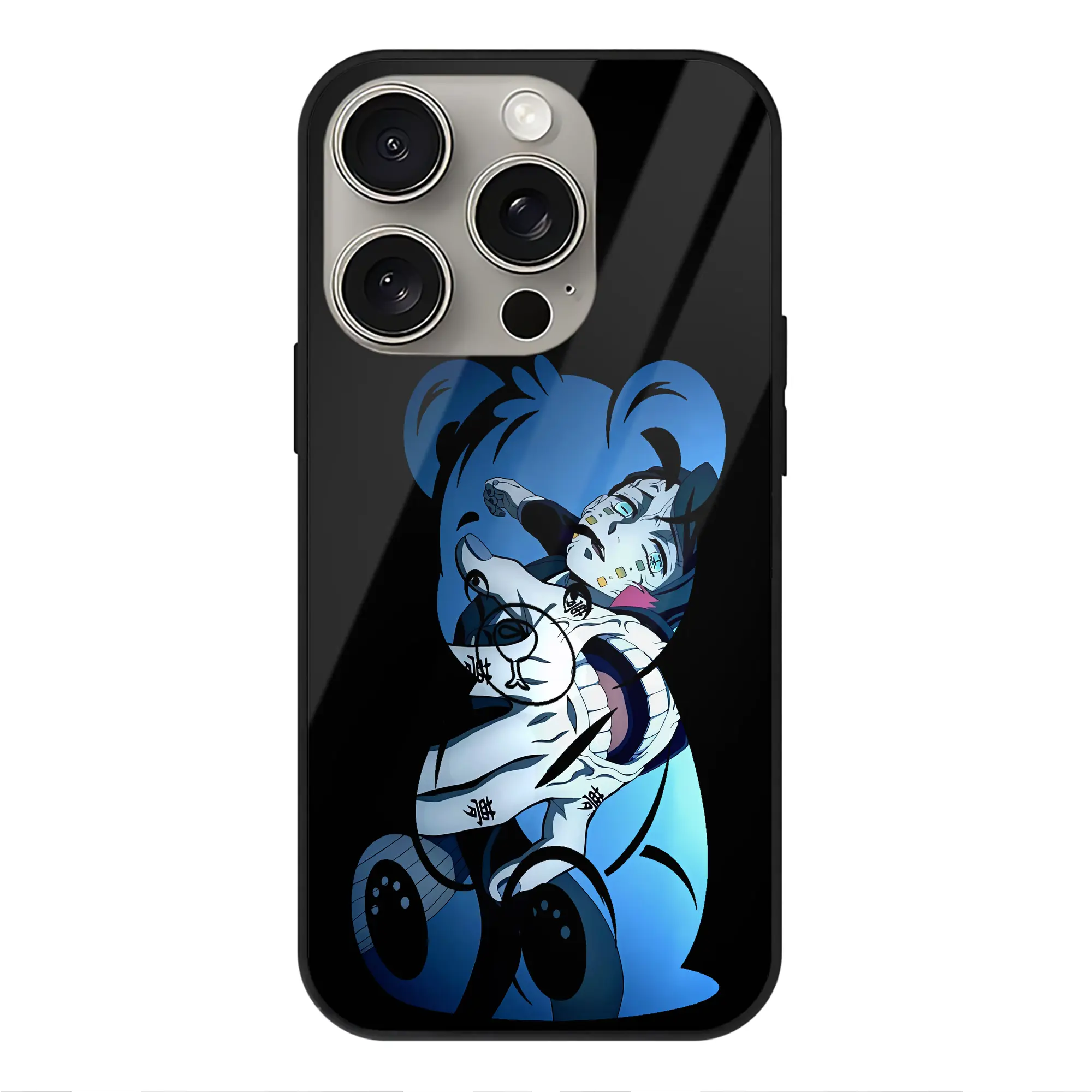 鬼滅の刃 グッズ,魘夢 - IPhone15Pro対応 ・ スマホケース ・ 背面ガラス ・ TPU+強化ガラス ・ 耐衝撃 ・ 黄変防止 ・ ワイヤレス充電対応 ・ 3D立体ボタン