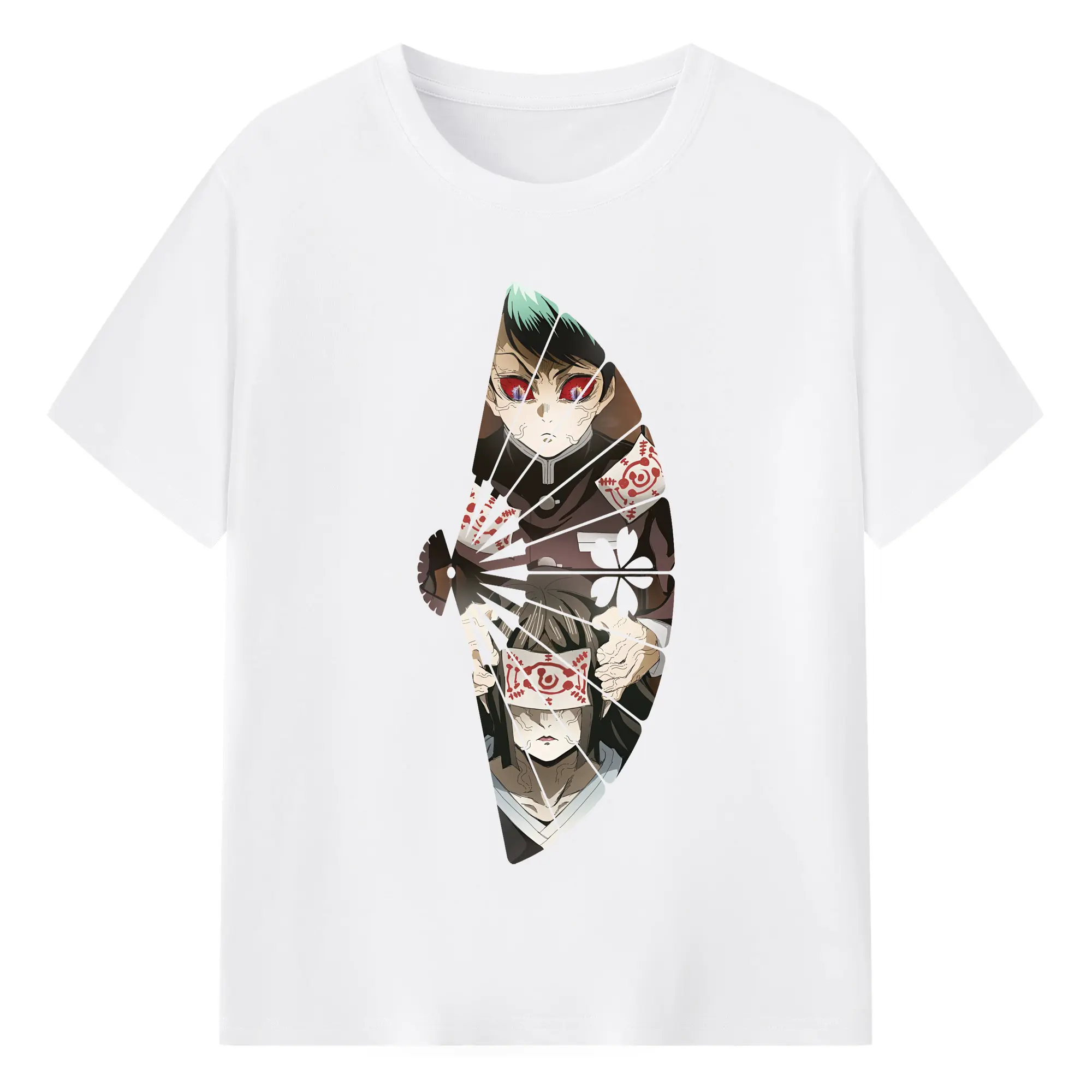 鬼滅の刃 グッズ,愈史郎 - 綿100％ 半袖Tシャツ ・ フロントプリント ・ 快適 通気性 ・ 日常使い 散歩 スポーツ用