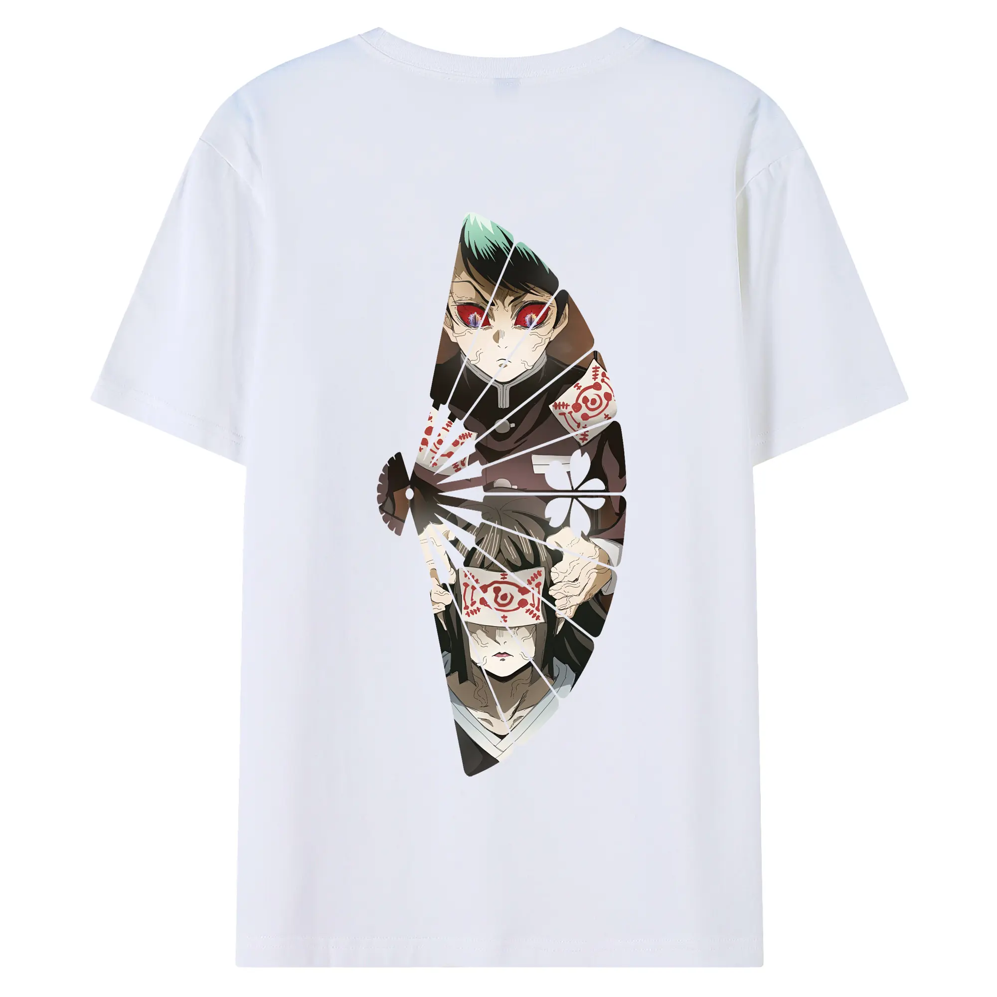 鬼滅の刃 グッズ,愈史郎 - 綿100％ 半袖Tシャツ ・ バックプリント ・ 快適 通気性 ・ 日常使い 散歩 スポーツ用