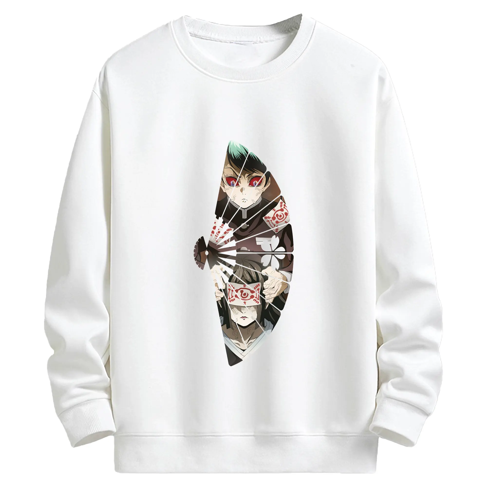 鬼滅の刃 グッズ,愈史郎 - 高品質 クルーネック スウェット ・ コットン59％ ポリエステル41％ ・ ユニセックス 長袖 トレーナー ・ カジュアル デイリー スポーツ 散歩用