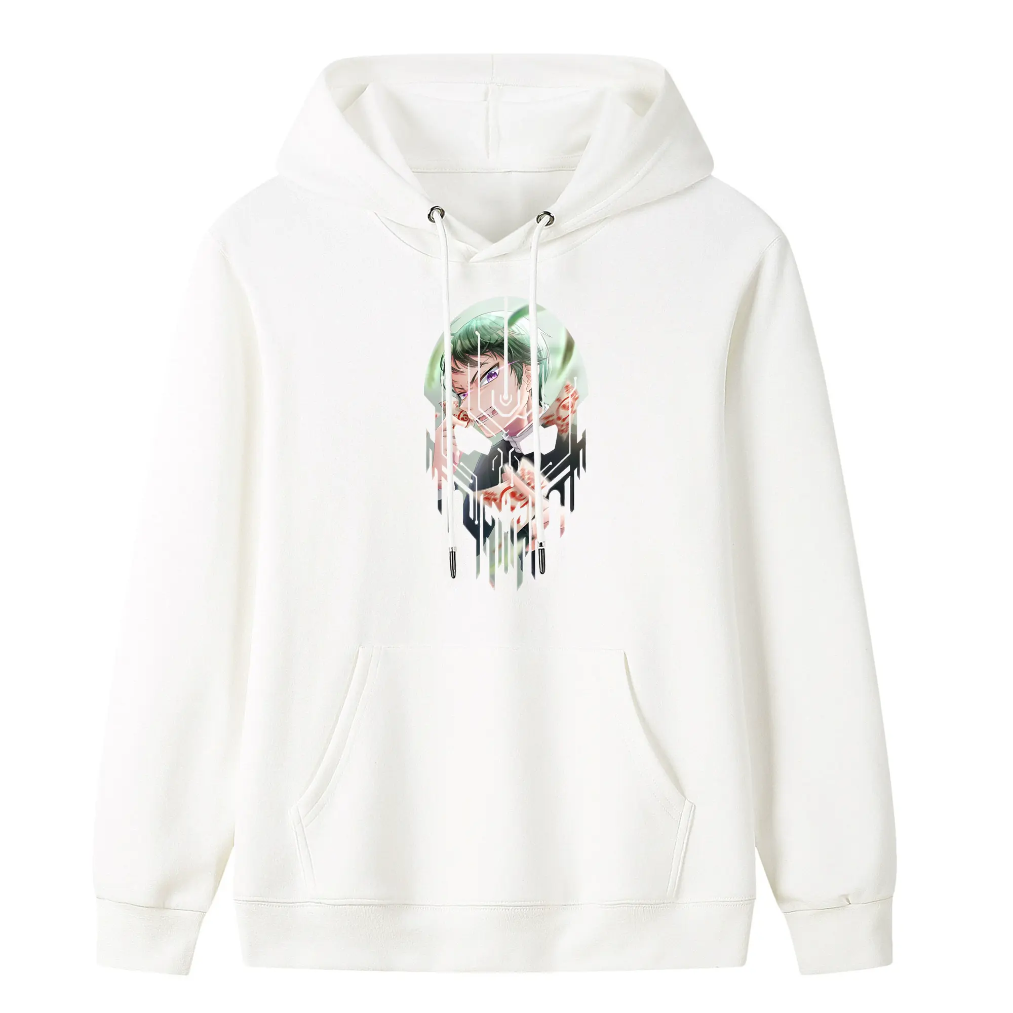 鬼滅の刃 グッズ,愈史郎 - キッズ フード付きパーカー ・ フロントプリント ・ ポリエステル100％ ・ 快適 通学 スポーツ 日常使い お散歩用