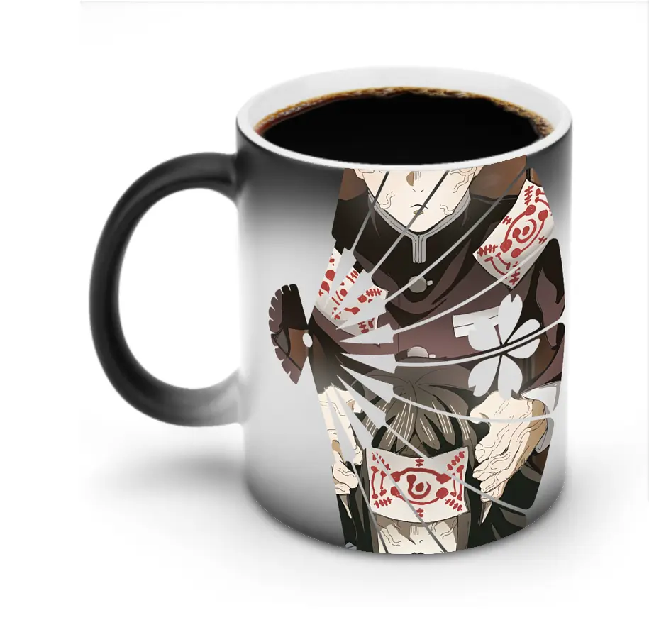 鬼滅の刃 グッズ,愈史郎 - 変色マグカップ ・ セラミック ・ 熱転写プリント ・ 耐久性 高品質 ・ ギフト・自宅用 コーヒー お茶