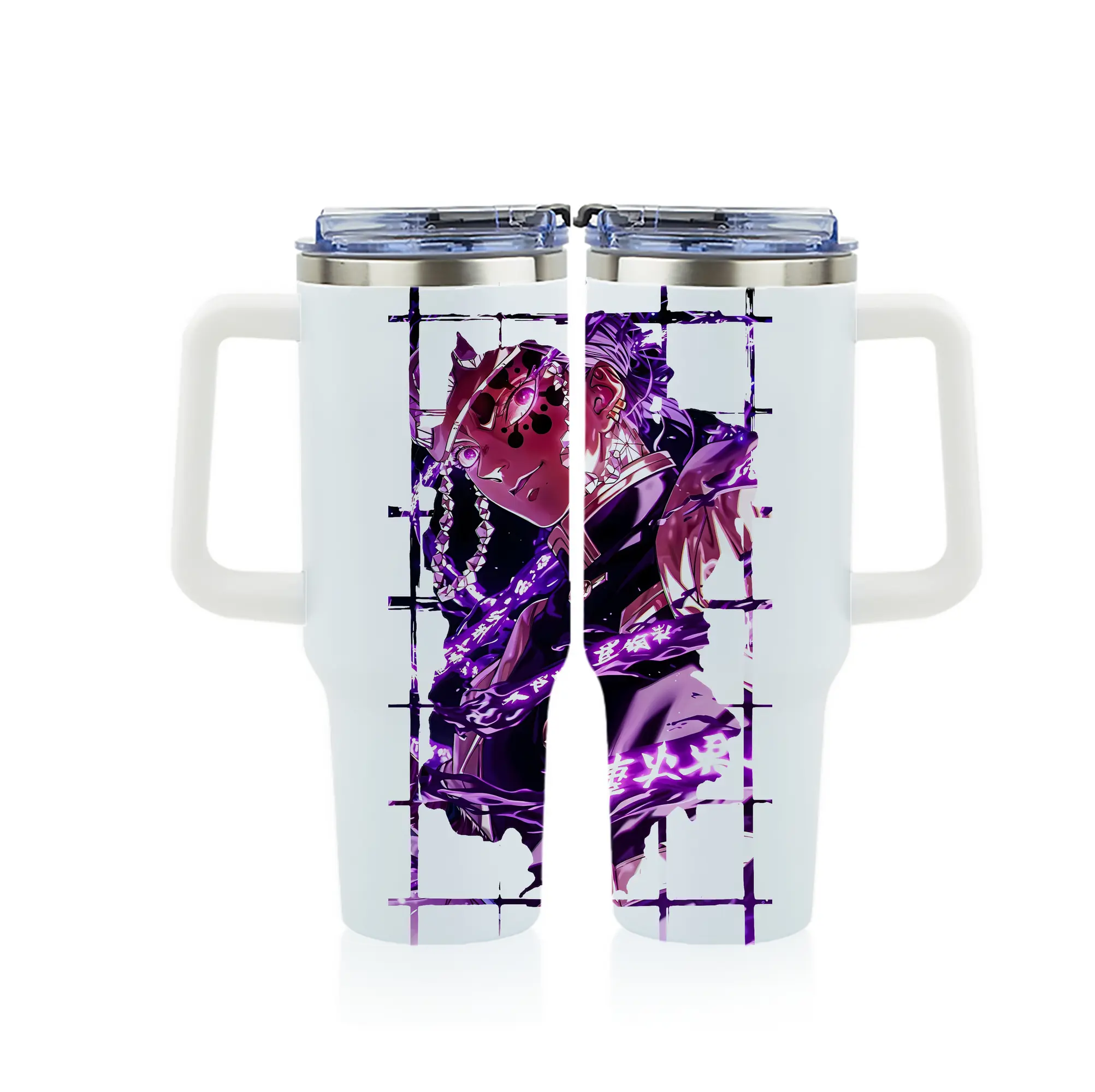 鬼滅の刃 グッズ,宇髄 天元 - 1200mL フルプリント車用タンブラー ・ 304ステンレス 内側 ・ 201ステンレス 外側 ・ 保温 保冷 ・ 通勤 ドライブ アウトドア用