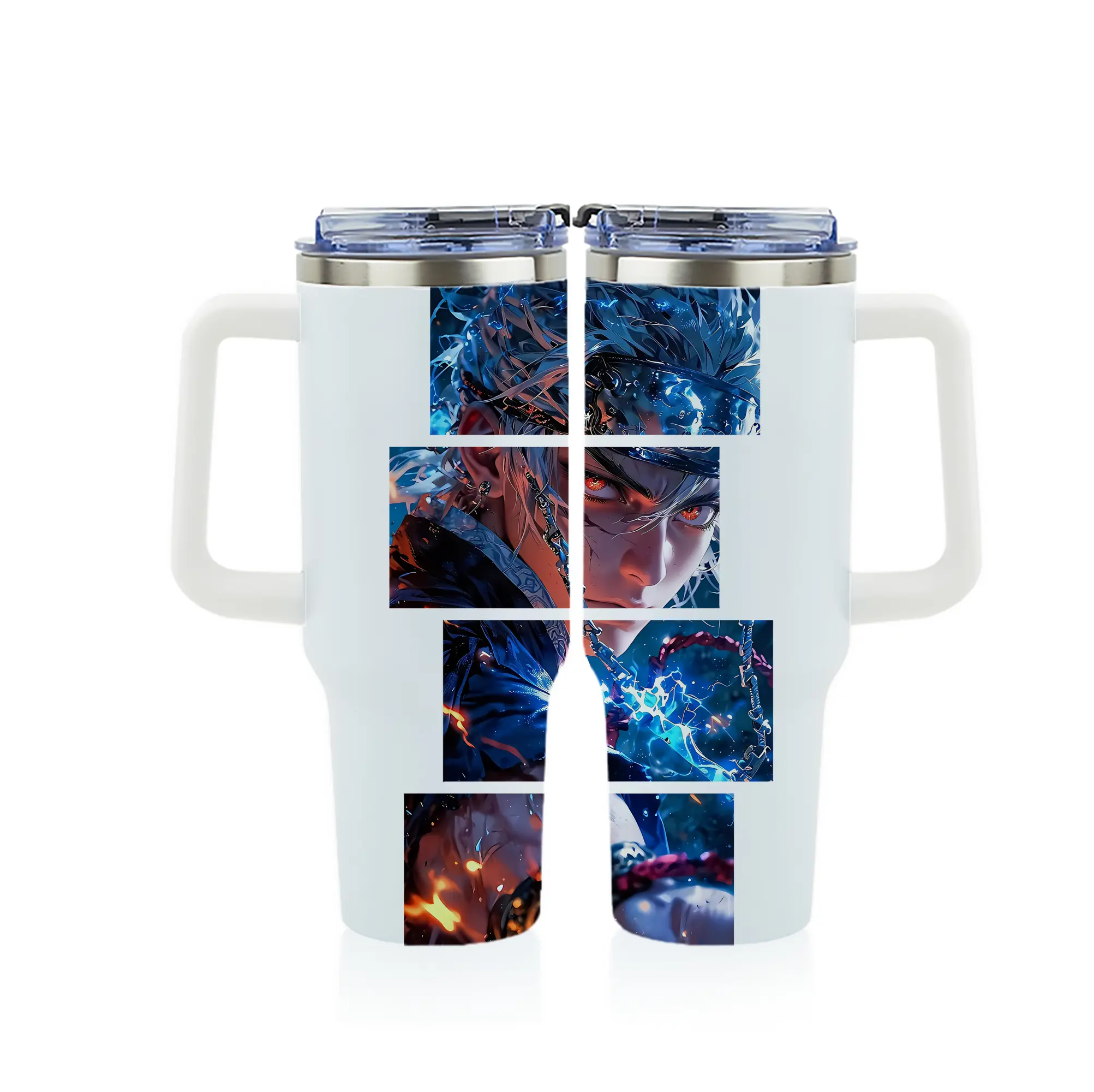 鬼滅の刃 グッズ,宇髄 天元 - 1200mL フルプリント車用タンブラー ・ 304ステンレス 内側 ・ 201ステンレス 外側 ・ 保温 保冷 ・ 通勤 ドライブ アウトドア用