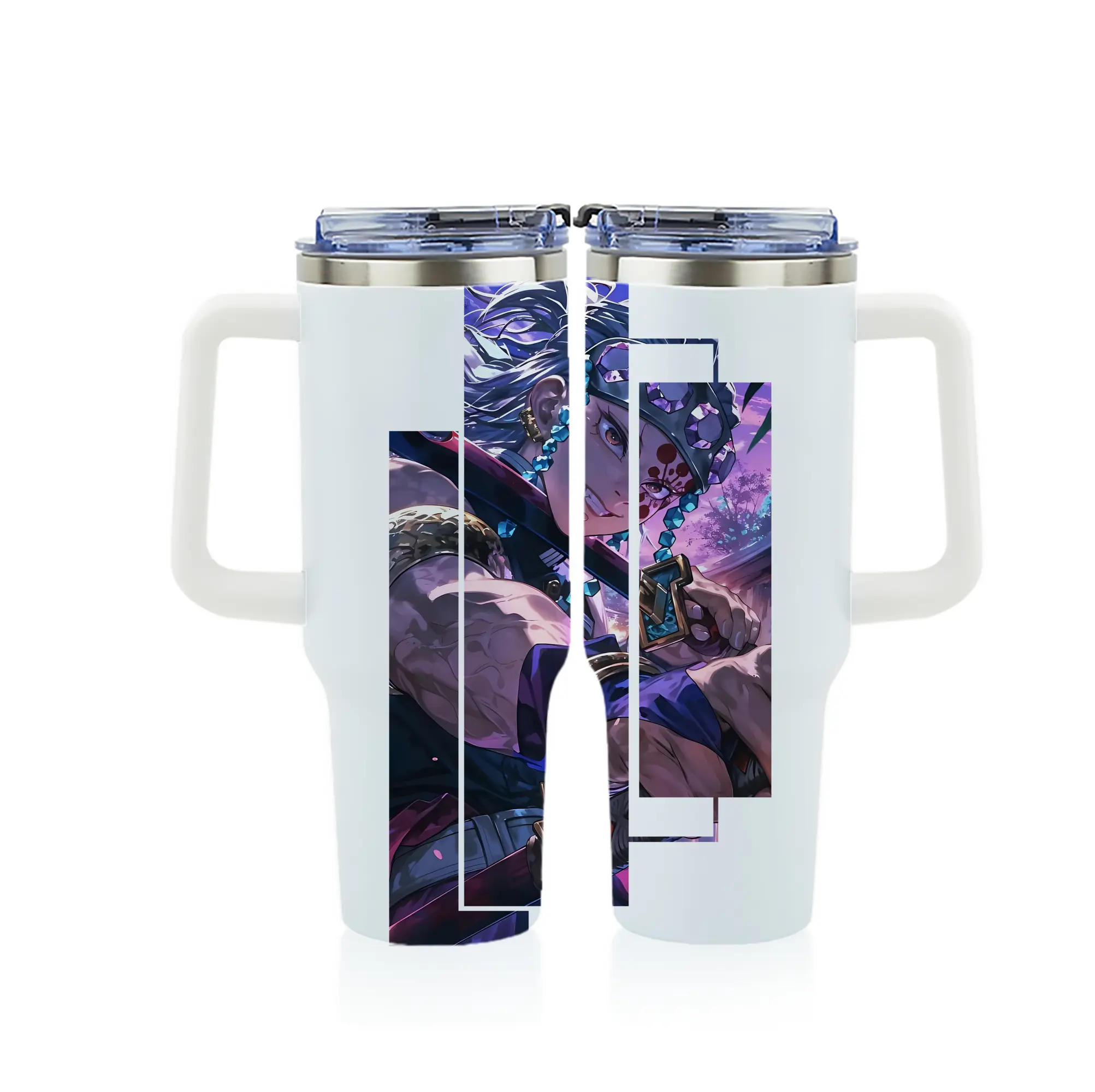 鬼滅の刃 グッズ,宇髄 天元 - 1200mL フルプリント車用タンブラー ・ 304ステンレス 内側 ・ 201ステンレス 外側 ・ 保温 保冷 ・ 通勤 ドライブ アウトドア用