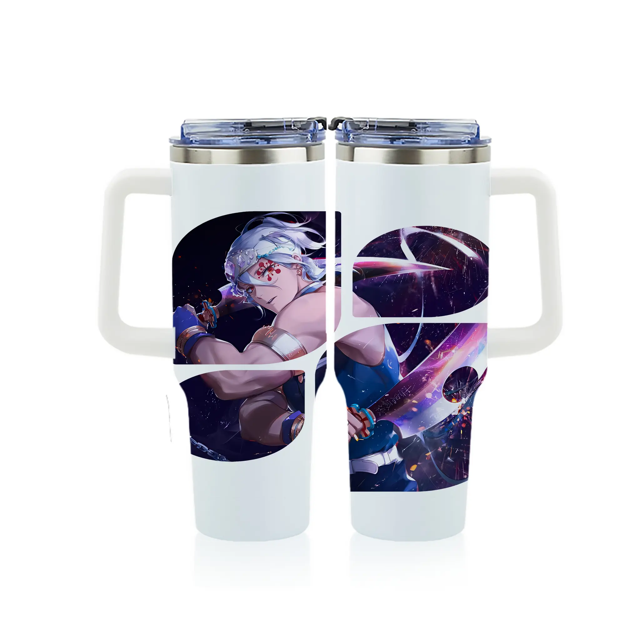 鬼滅の刃 グッズ,宇髄 天元 - 1200mL フルプリント車用タンブラー ・ 304ステンレス 内側 ・ 201ステンレス 外側 ・ 保温 保冷 ・ 通勤 ドライブ アウトドア用