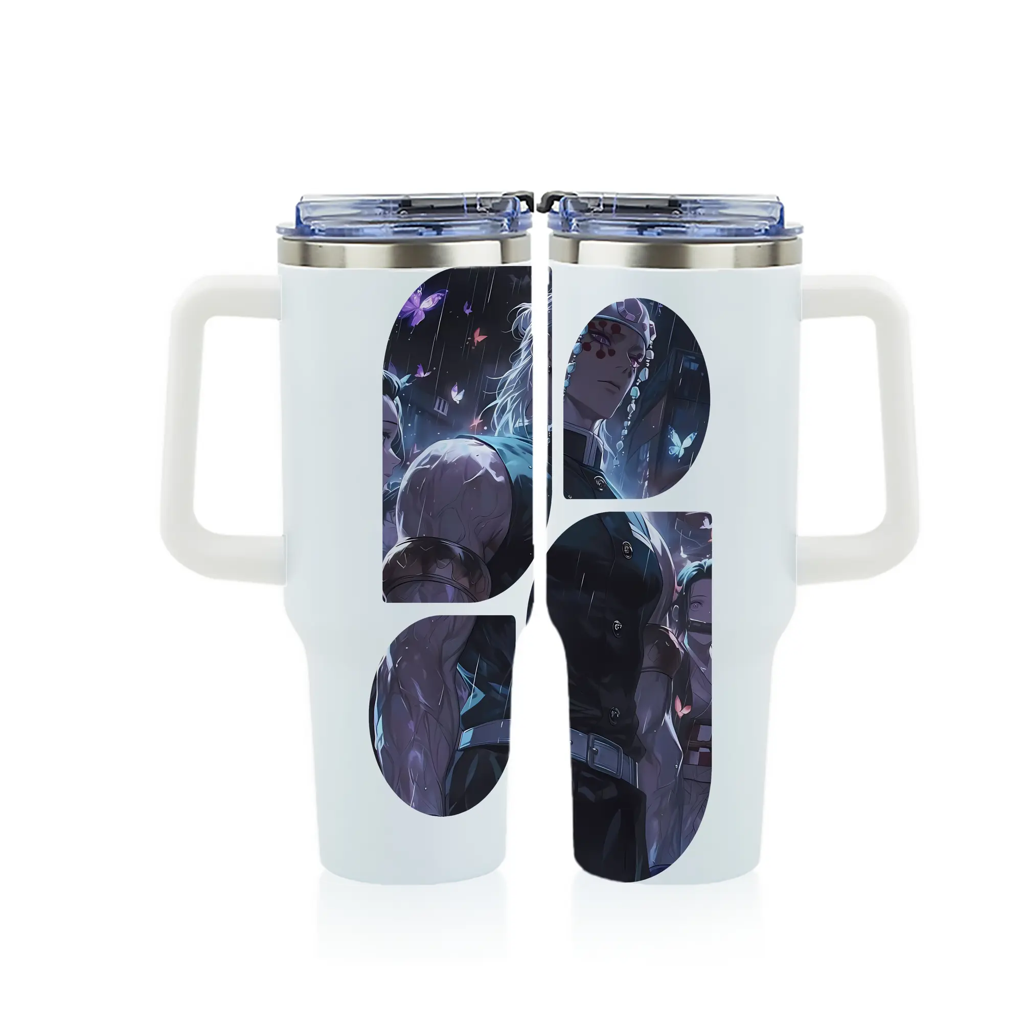 鬼滅の刃 グッズ,宇髄 天元 - 1200mL フルプリント車用タンブラー ・ 304ステンレス 内側 ・ 201ステンレス 外側 ・ 保温 保冷 ・ 通勤 ドライブ アウトドア用