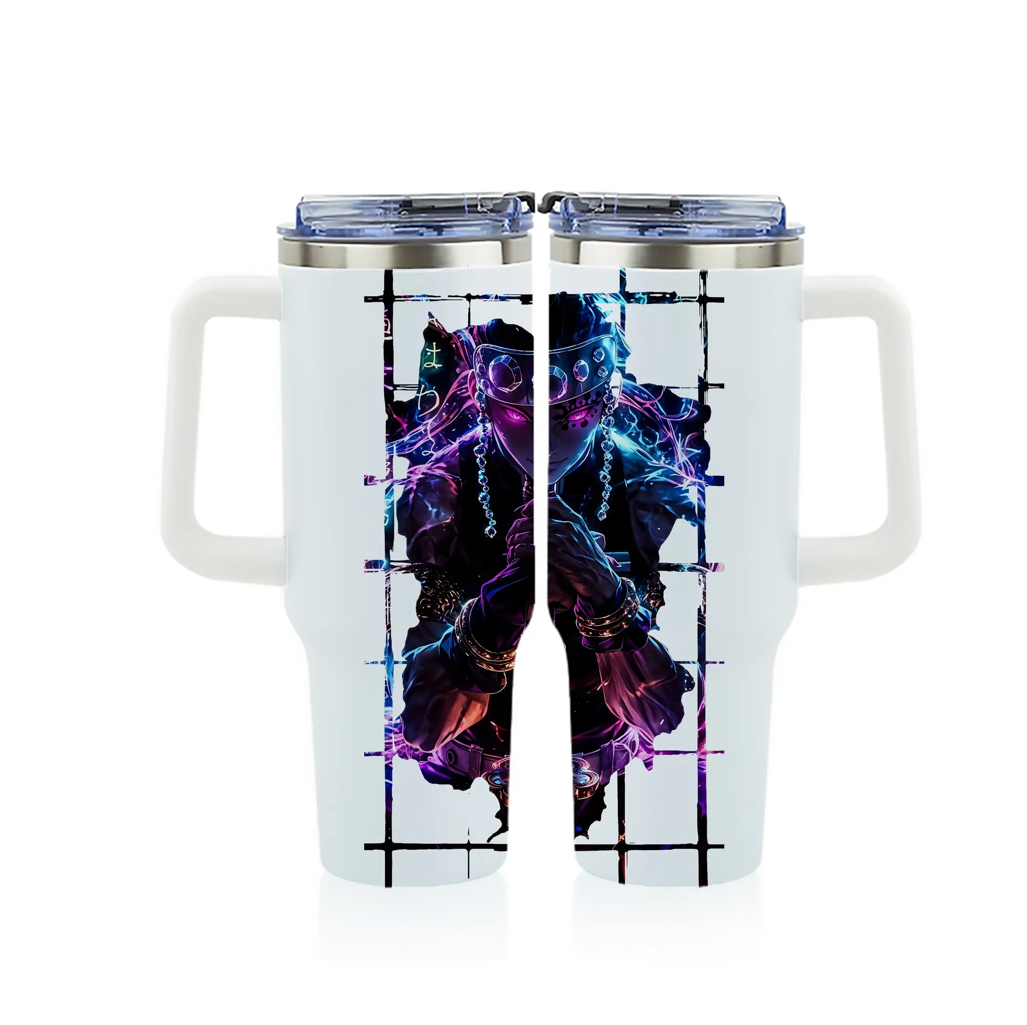 鬼滅の刃 グッズ,宇髄 天元 - 1200mL フルプリント車用タンブラー ・ 304ステンレス 内側 ・ 201ステンレス 外側 ・ 保温 保冷 ・ 通勤 ドライブ アウトドア用