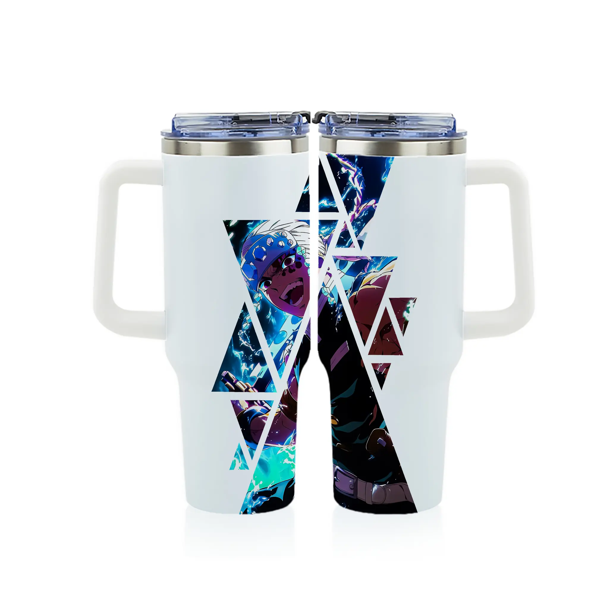 鬼滅の刃 グッズ,宇髄 天元 - 1200mL フルプリント車用タンブラー ・ 304ステンレス 内側 ・ 201ステンレス 外側 ・ 保温 保冷 ・ 通勤 ドライブ アウトドア用