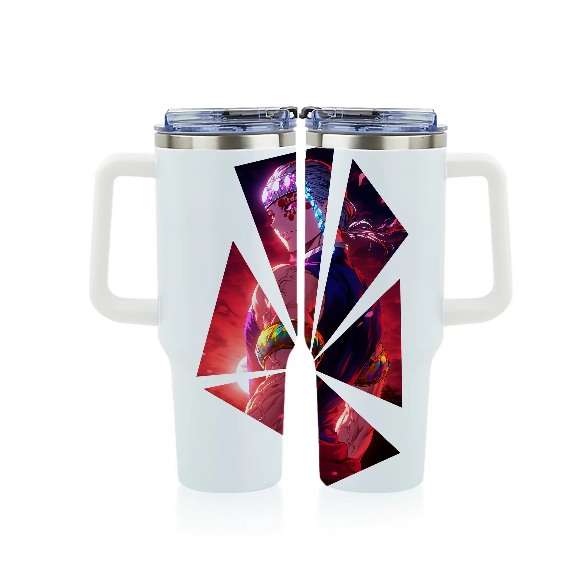 鬼滅の刃 グッズ,宇髄 天元 - 1200mL フルプリント車用タンブラー ・ 304ステンレス 内側 ・ 201ステンレス 外側 ・ 保温 保冷 ・ 通勤 ドライブ アウトドア用