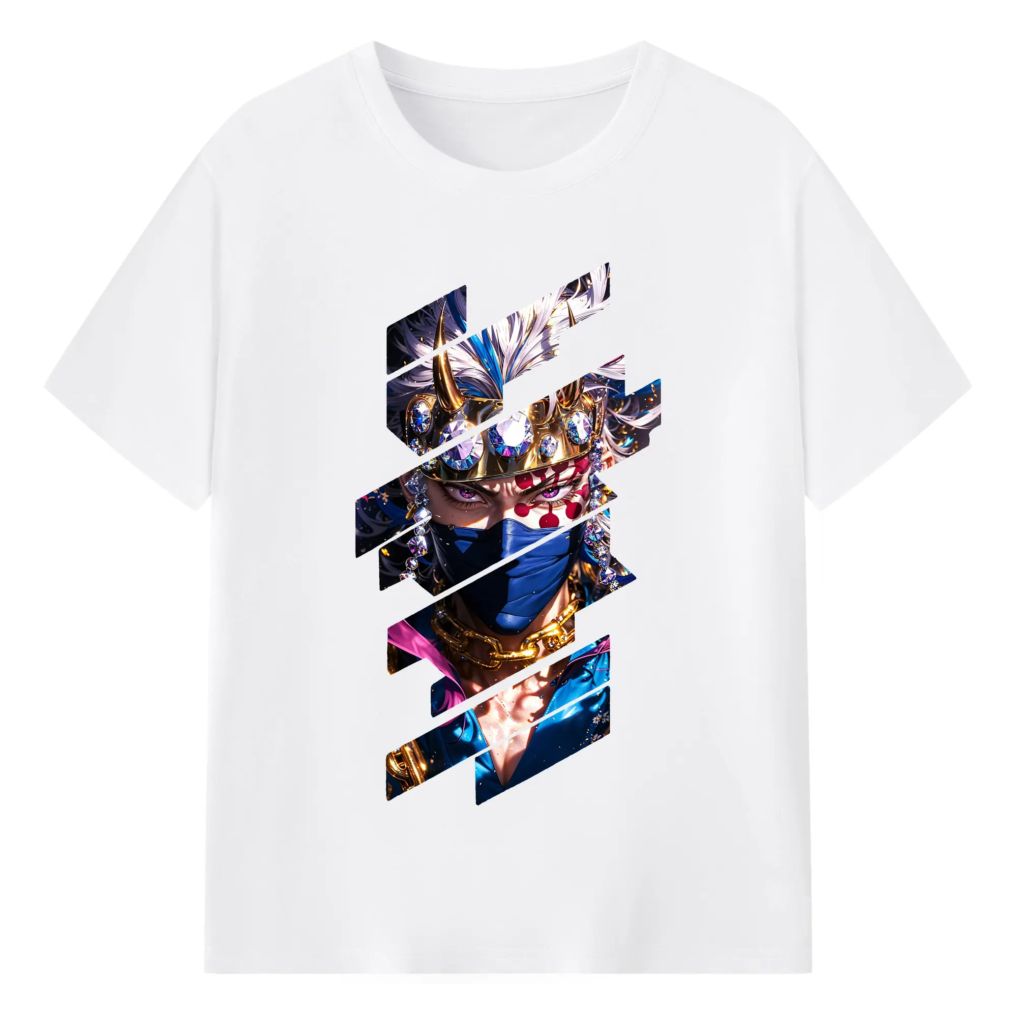 鬼滅の刃 グッズ,宇髄 天元 - 綿100％ 半袖Tシャツ ・ フロントプリント ・ 快適 通気性 ・ 日常使い 散歩 スポーツ用