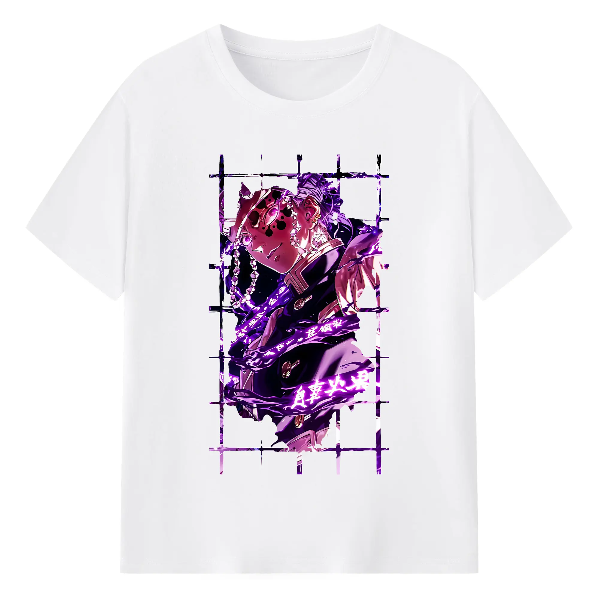 鬼滅の刃 グッズ,宇髄 天元 - 綿100％ 半袖Tシャツ ・ フロントプリント ・ 快適 通気性 ・ 日常使い 散歩 スポーツ用