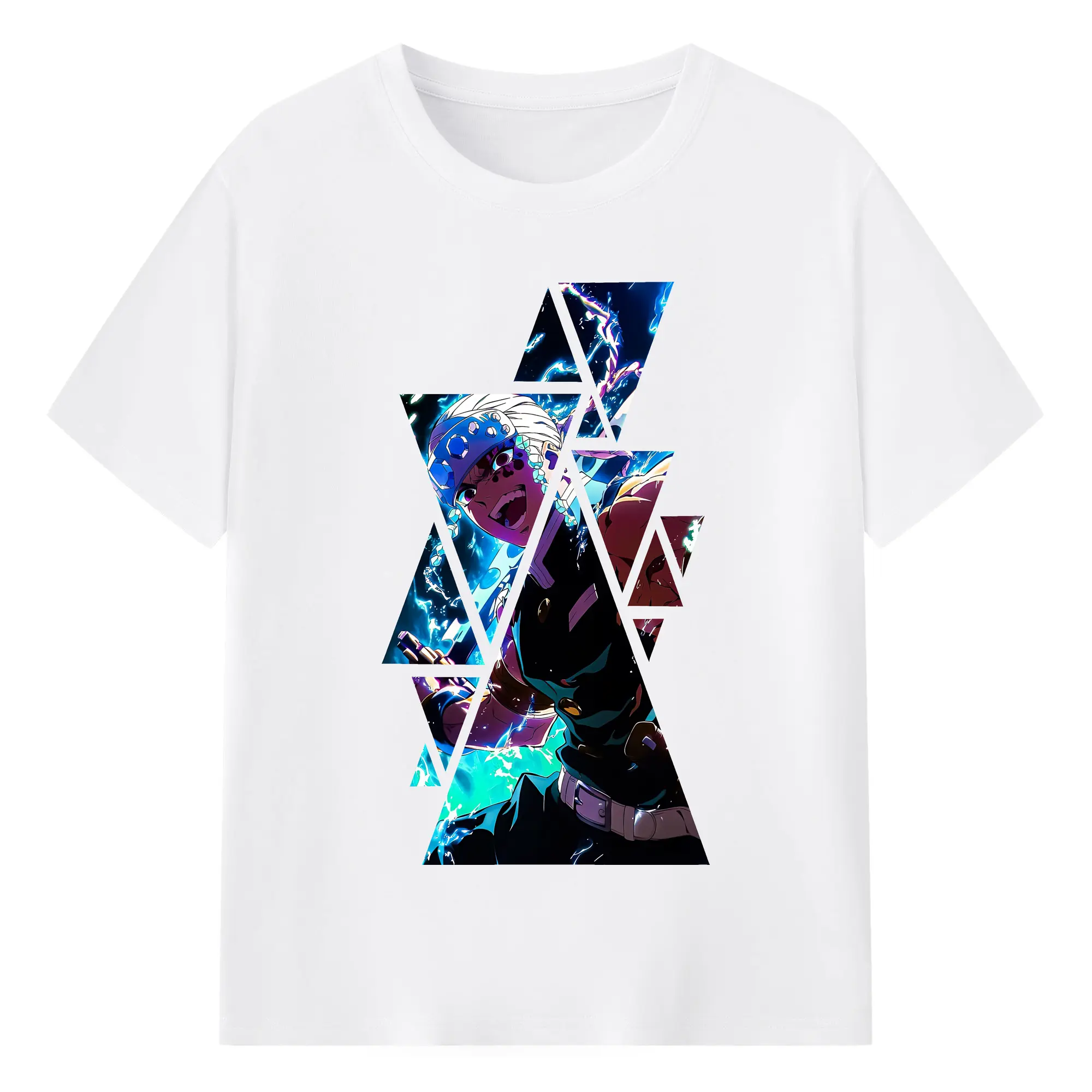 鬼滅の刃 グッズ,宇髄 天元 - 綿100％ 半袖Tシャツ ・ フロントプリント ・ 快適 通気性 ・ 日常使い 散歩 スポーツ用