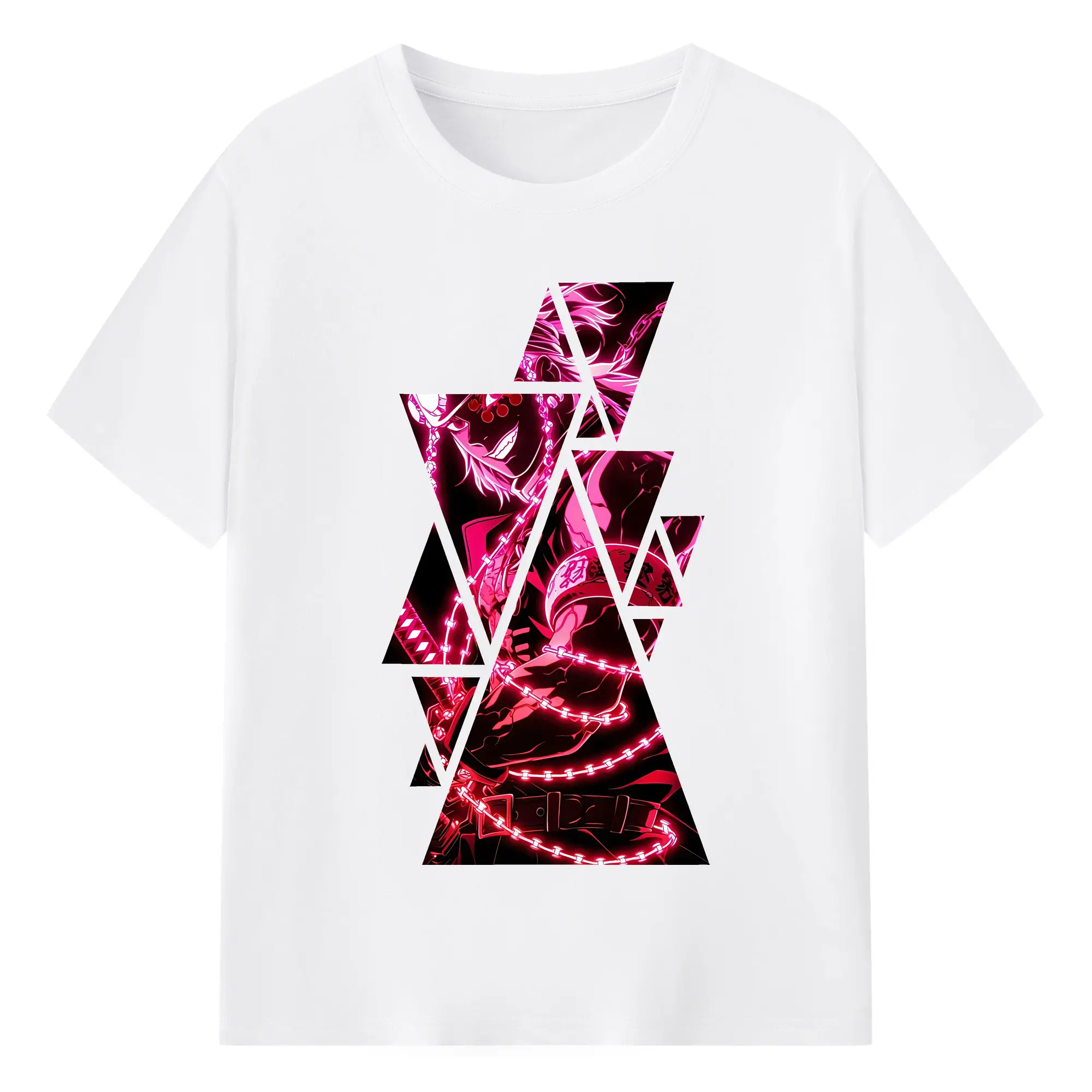 鬼滅の刃 グッズ,宇髄 天元 - 綿100％ 半袖Tシャツ ・ フロントプリント ・ 快適 通気性 ・ 日常使い 散歩 スポーツ用