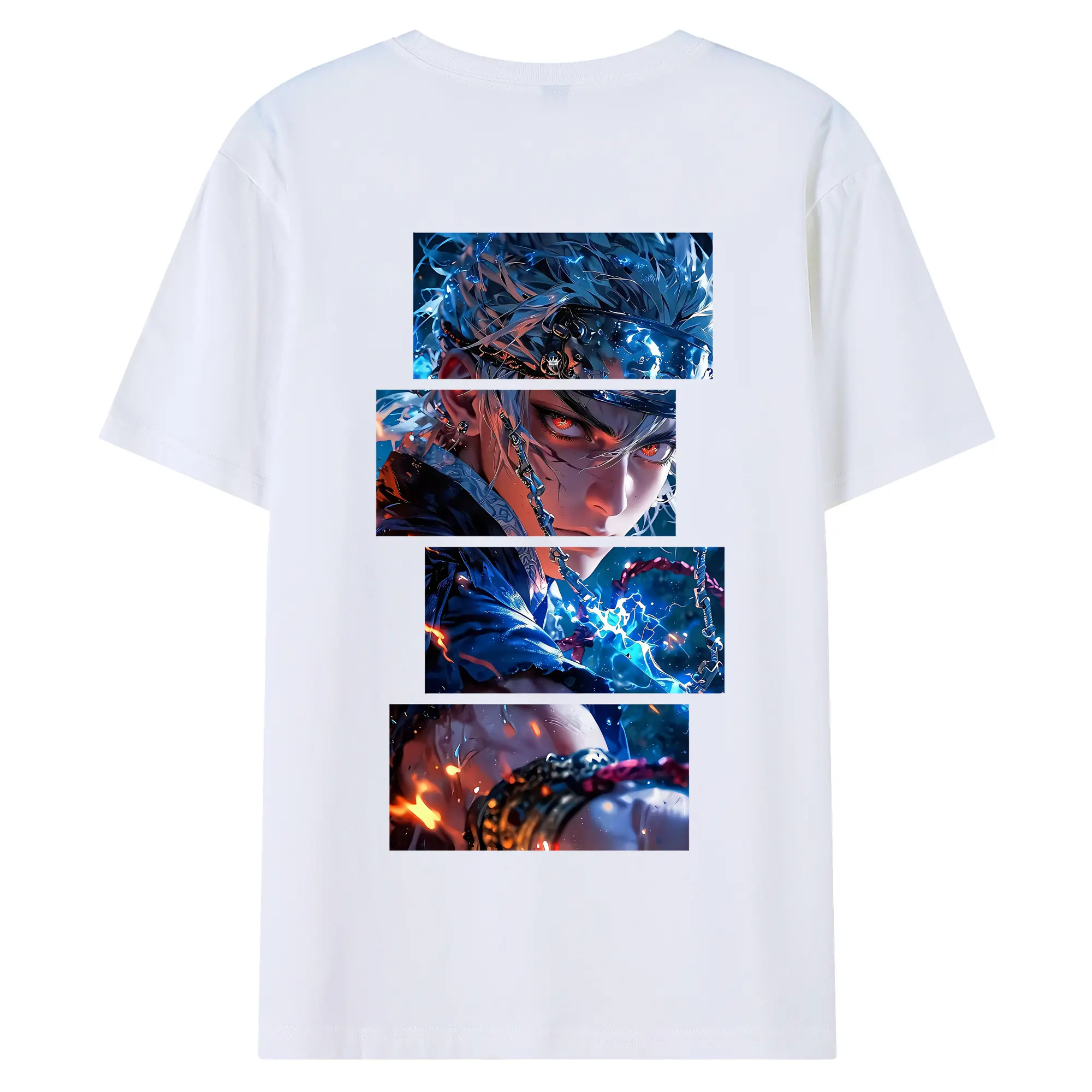 鬼滅の刃 グッズ,宇髄 天元 - 綿100％ 半袖Tシャツ ・ バックプリント ・ 快適 通気性 ・ 日常使い 散歩 スポーツ用