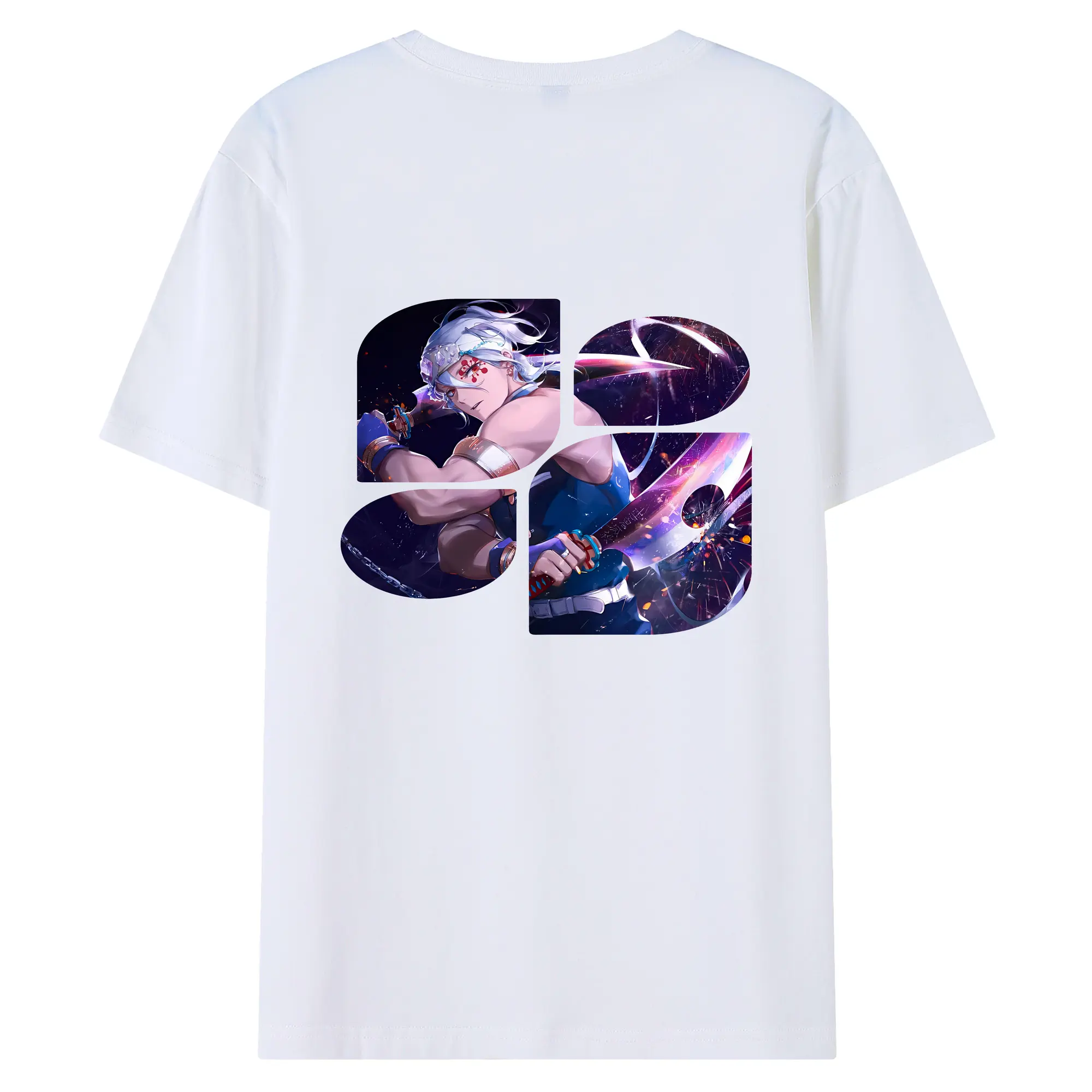 鬼滅の刃 グッズ,宇髄 天元 - 綿100％ 半袖Tシャツ ・ バックプリント ・ 快適 通気性 ・ 日常使い 散歩 スポーツ用