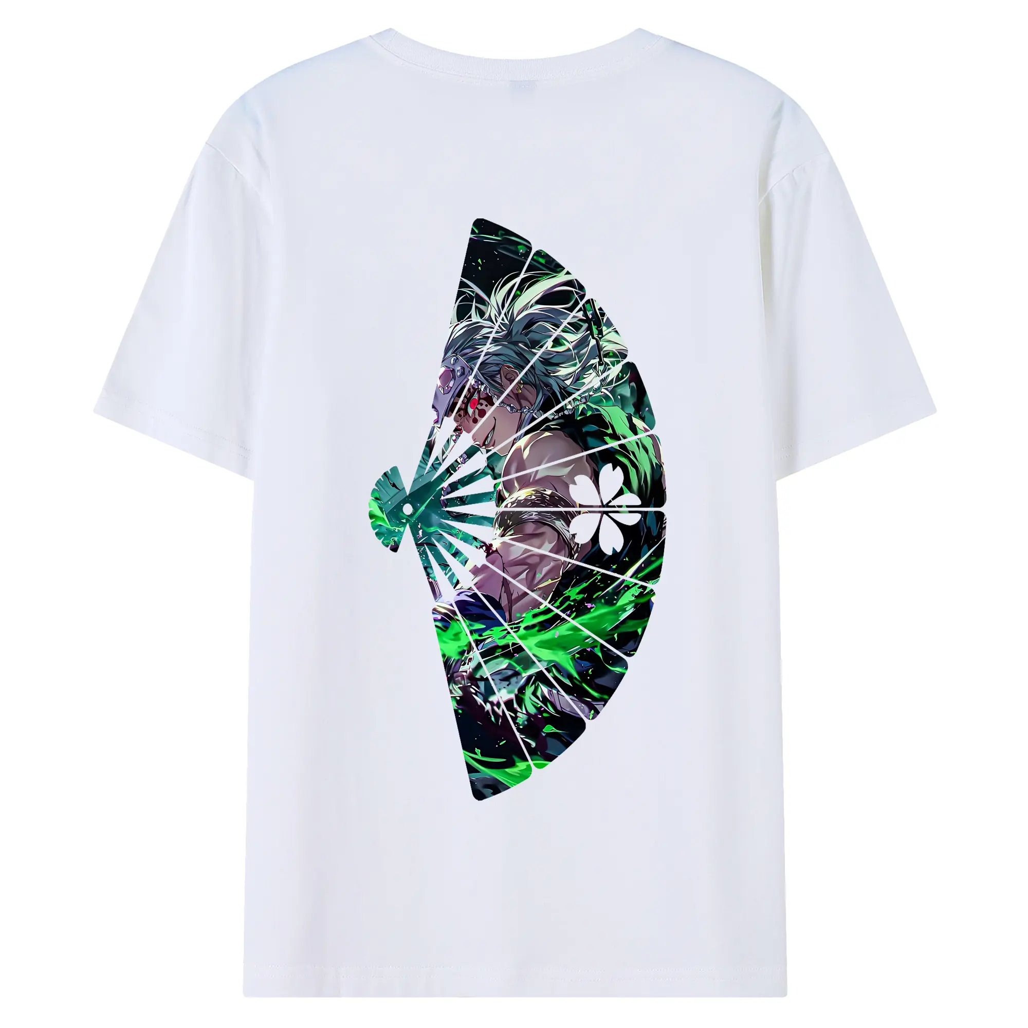 鬼滅の刃 グッズ,宇髄 天元 - 綿100％ 半袖Tシャツ ・ バックプリント ・ 快適 通気性 ・ 日常使い 散歩 スポーツ用