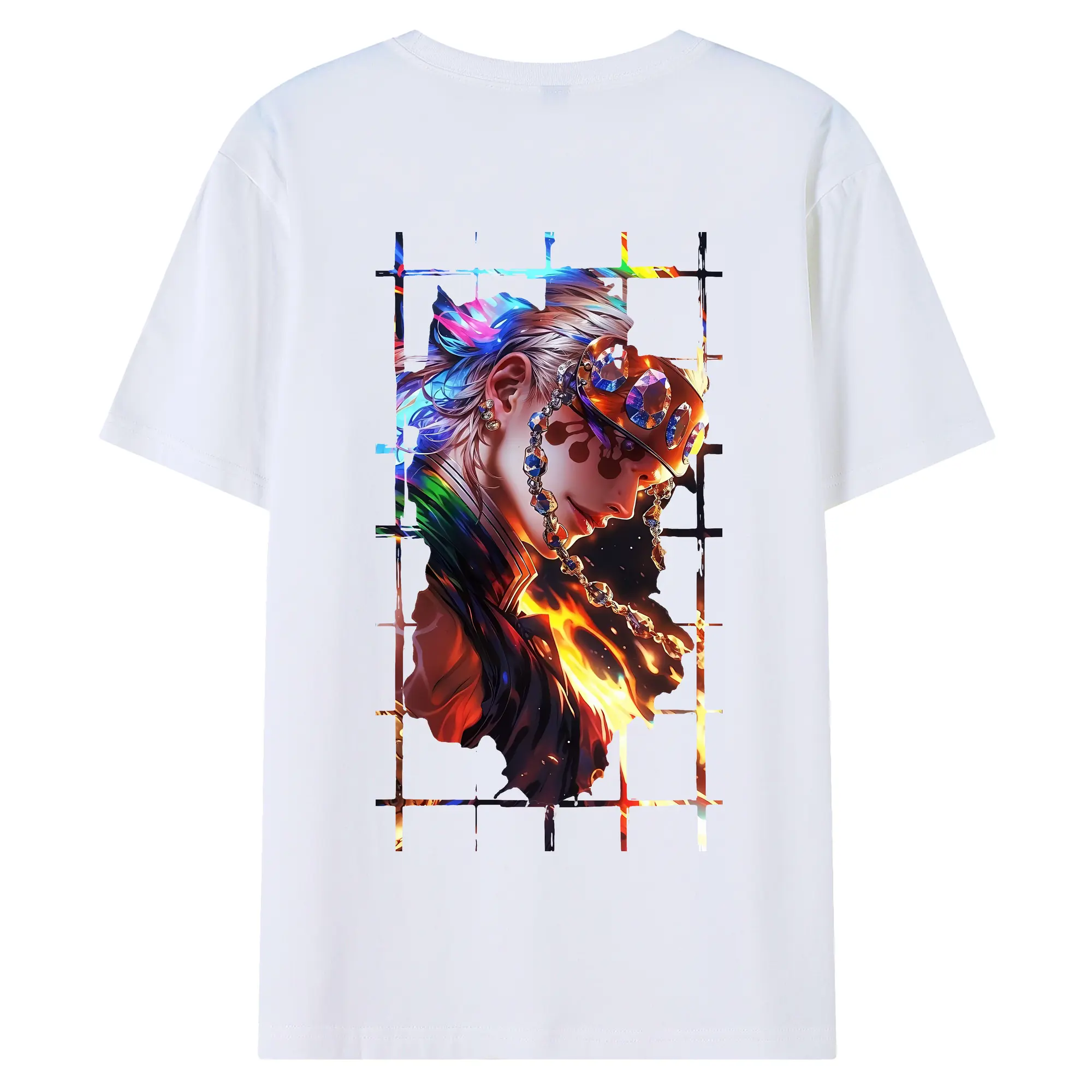 鬼滅の刃 グッズ,宇髄 天元 - 綿100％ 半袖Tシャツ ・ バックプリント ・ 快適 通気性 ・ 日常使い 散歩 スポーツ用