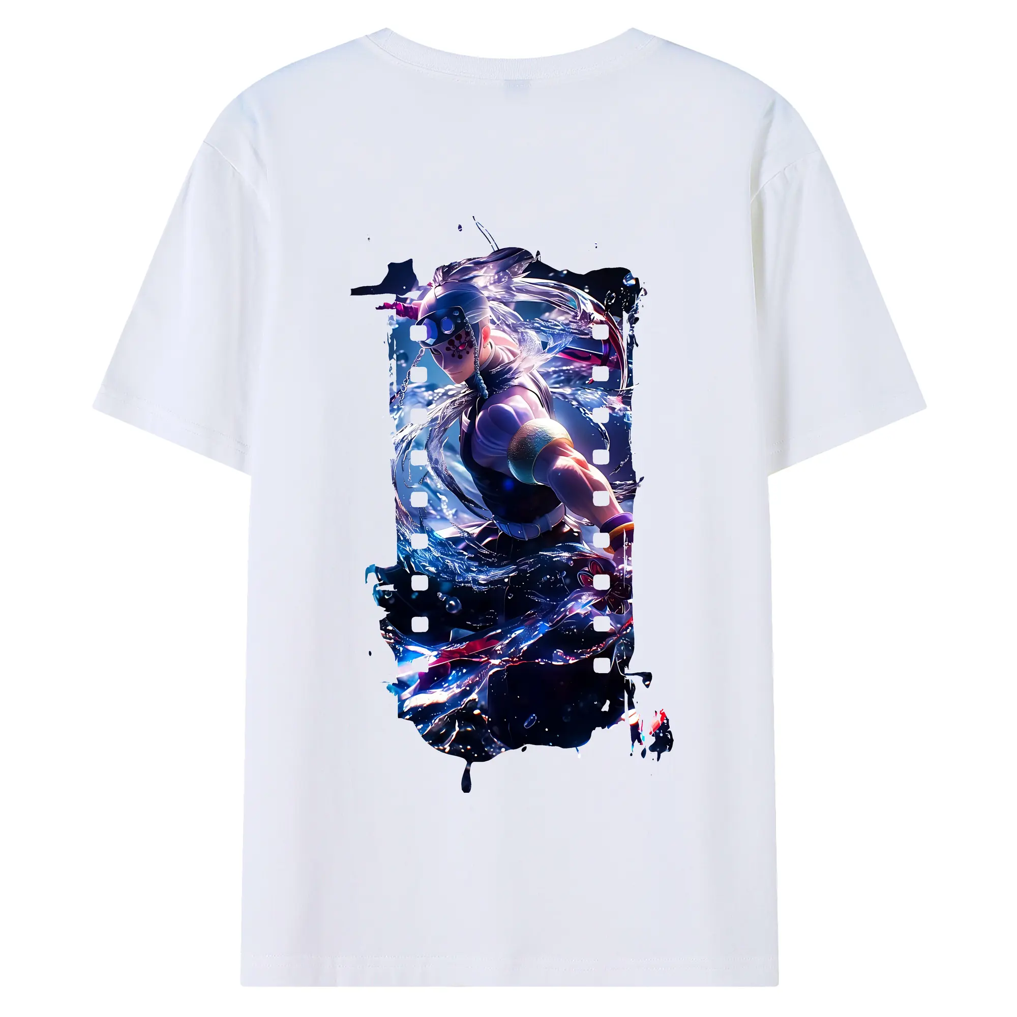 鬼滅の刃 グッズ,宇髄 天元 - 綿100％ 半袖Tシャツ ・ バックプリント ・ 快適 通気性 ・ 日常使い 散歩 スポーツ用