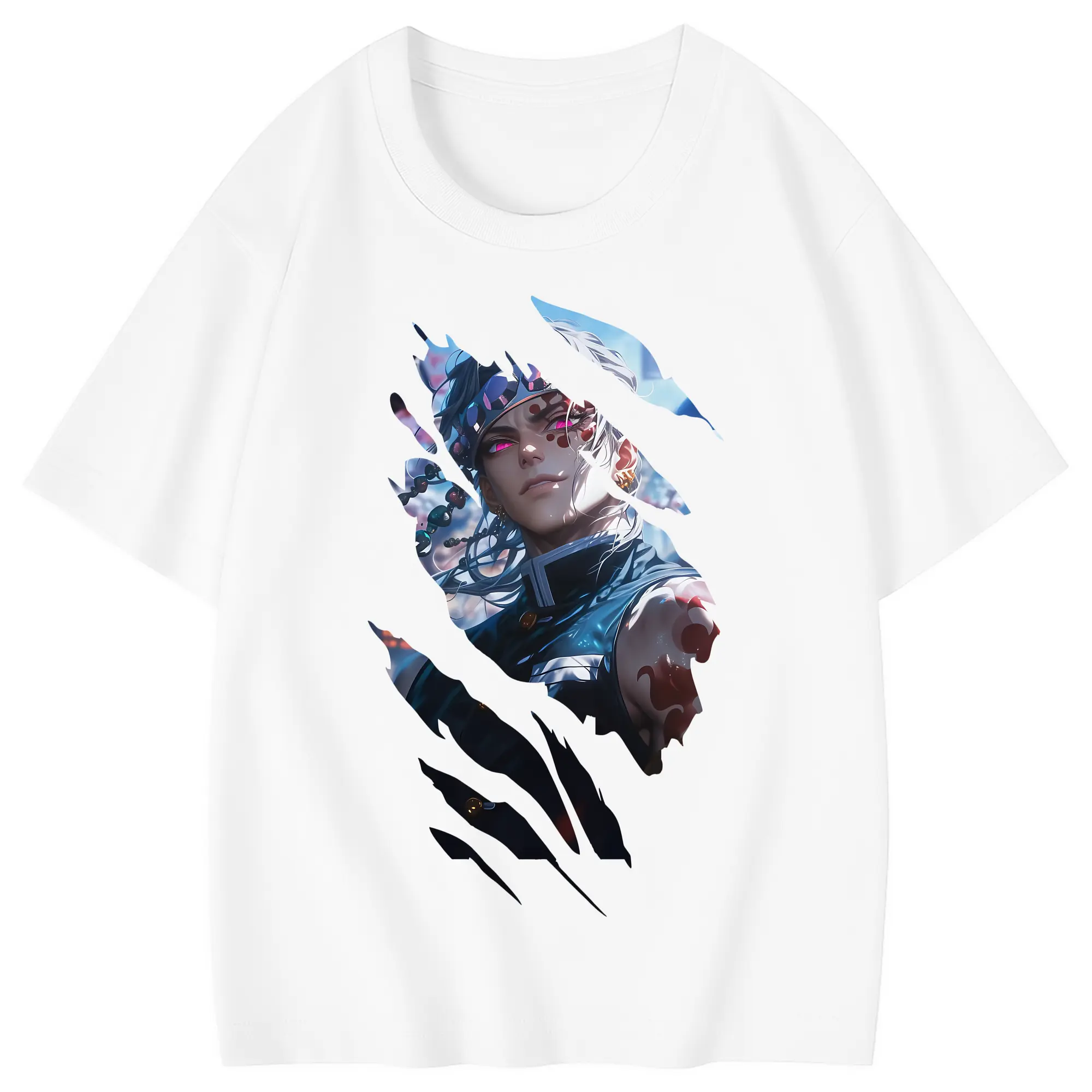 鬼滅の刃 グッズ,宇髄 天元 - 綿100％ キッズTシャツ ・ フロントプリント ・ 快適 通気性 ・ スポーツ カジュアル 散歩用