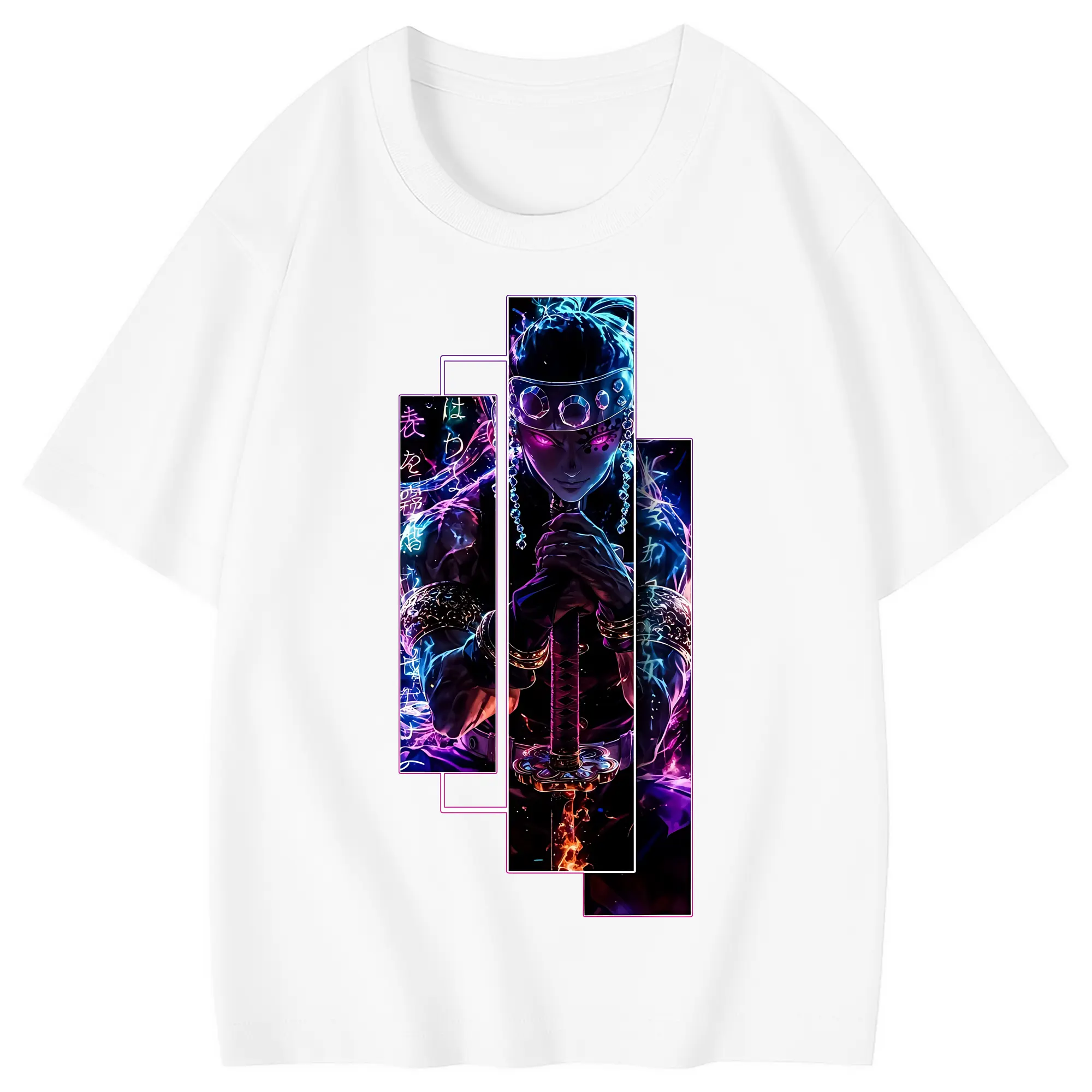 鬼滅の刃 グッズ,宇髄 天元 - 綿100％ キッズTシャツ ・ フロントプリント ・ 快適 通気性 ・ スポーツ カジュアル 散歩用