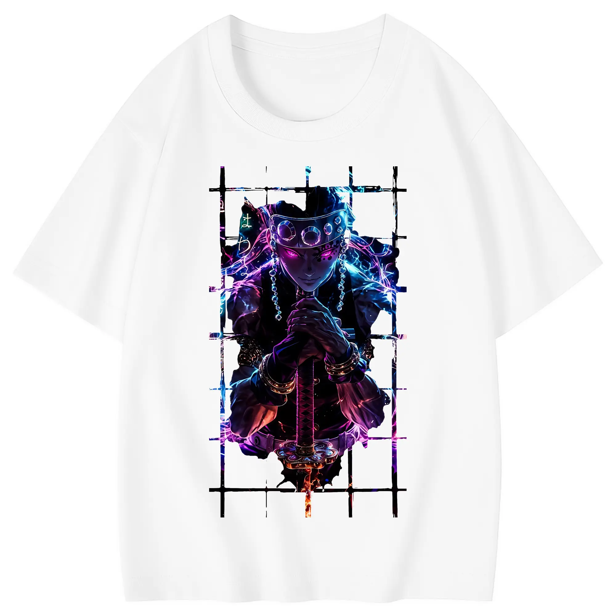 鬼滅の刃 グッズ,宇髄 天元 - 綿100％ キッズTシャツ ・ フロントプリント ・ 快適 通気性 ・ スポーツ カジュアル 散歩用