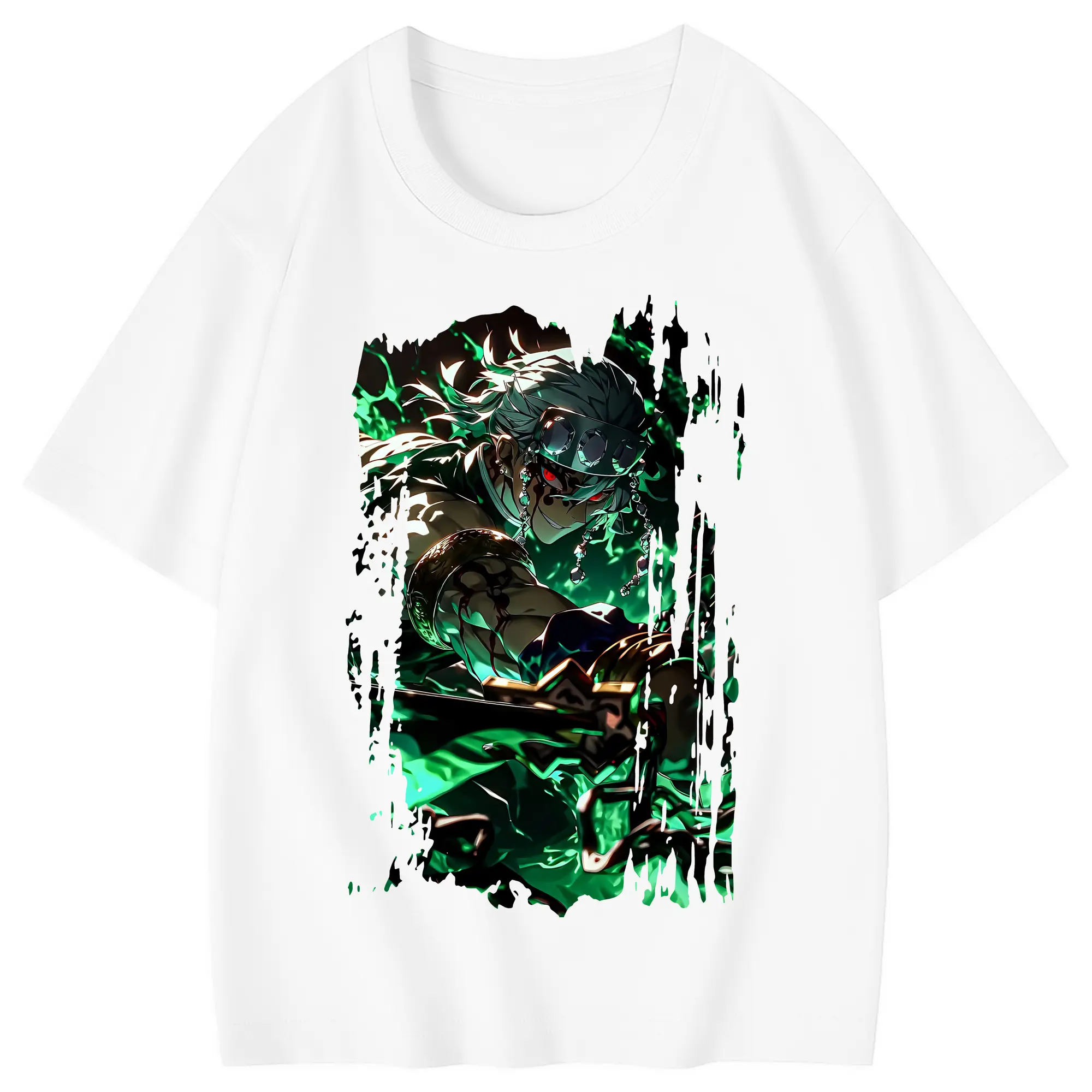 鬼滅の刃 グッズ,宇髄 天元 - 綿100％ キッズTシャツ ・ フロントプリント ・ 快適 通気性 ・ スポーツ カジュアル 散歩用