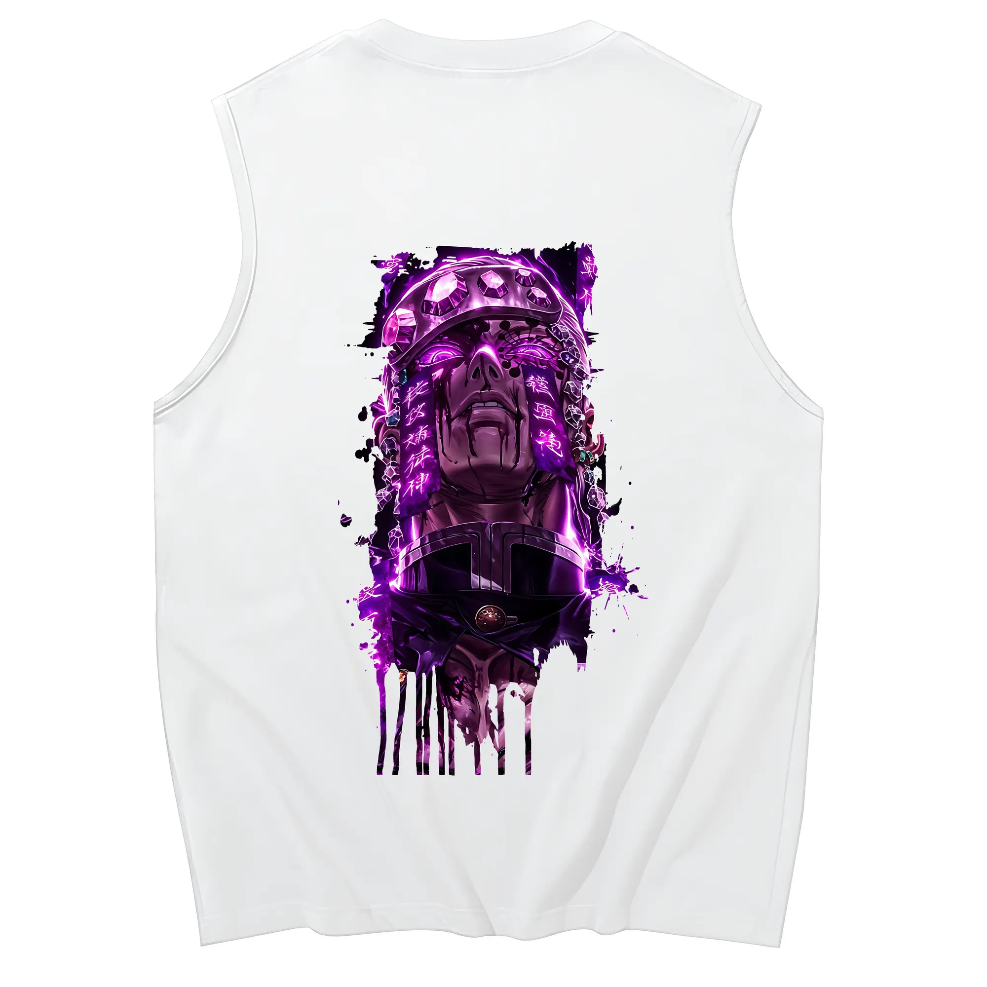 鬼滅の刃 グッズ,宇髄 天元 - コットン100％ タンクトップ ・ 背面プリント ・ タイトシルエット ・ 快適 通気性 ・ スポーツ カジュアル 散歩用