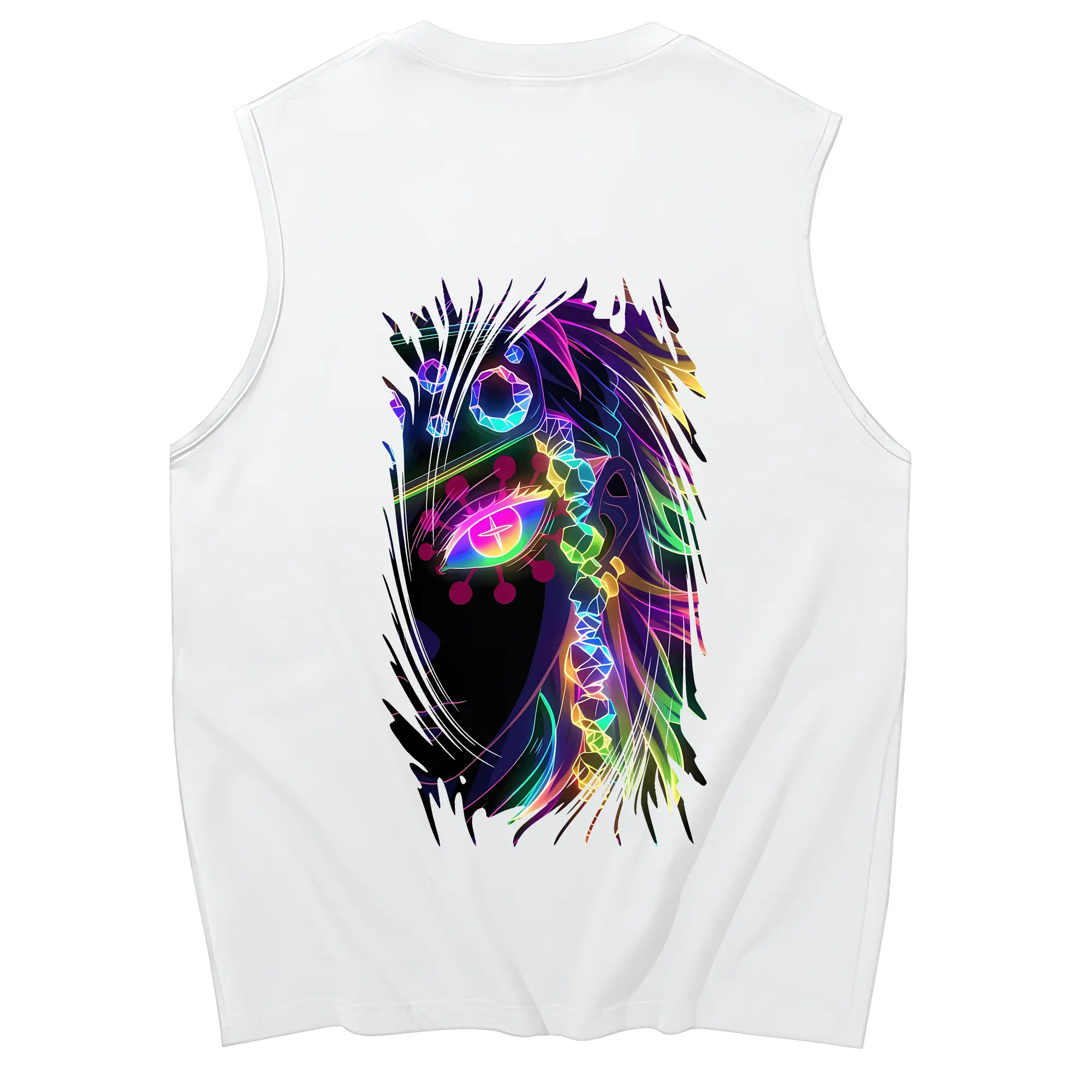 鬼滅の刃 グッズ,宇髄 天元 - コットン100％ タンクトップ ・ 背面プリント ・ タイトシルエット ・ 快適 通気性 ・ スポーツ カジュアル 散歩用