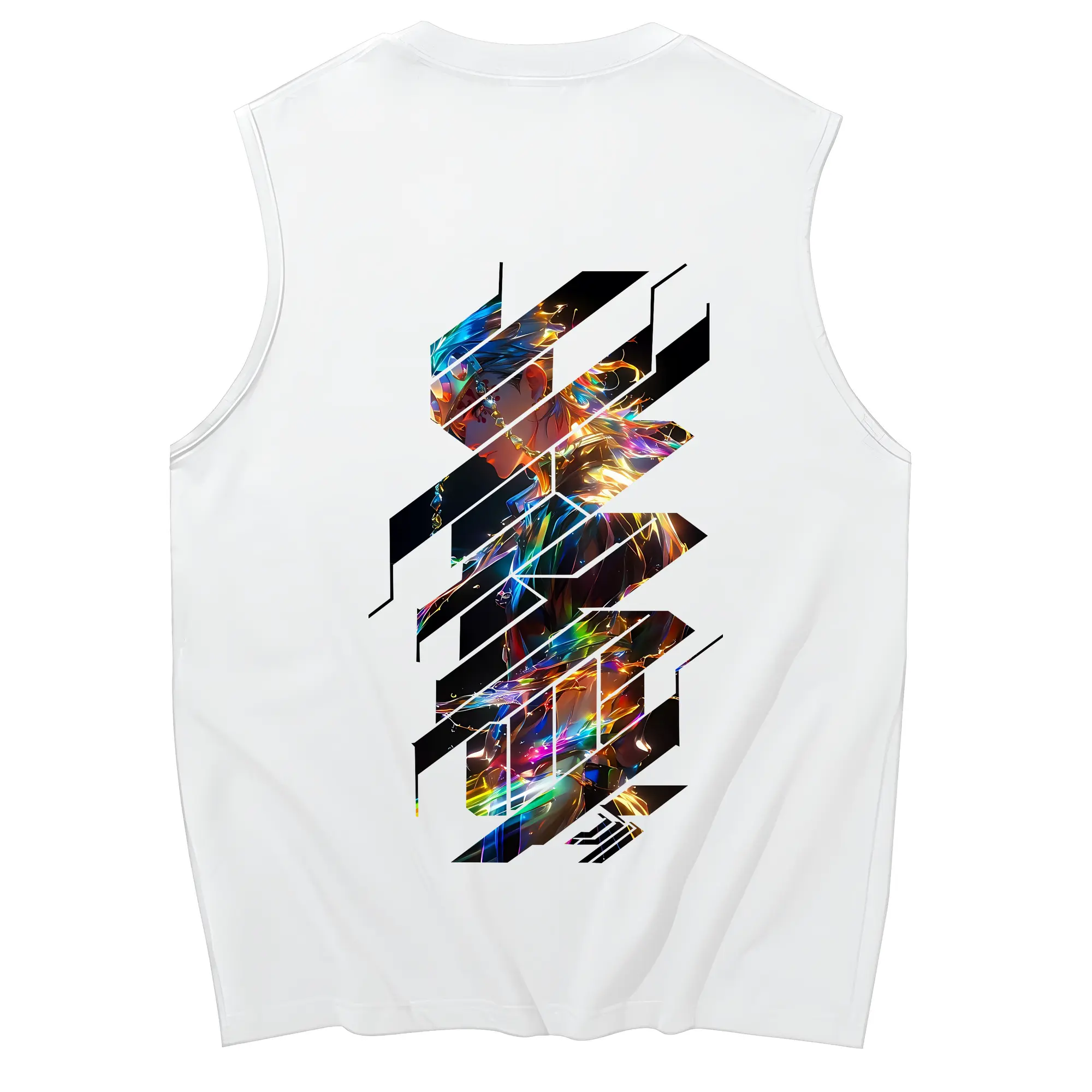 鬼滅の刃 グッズ,宇髄 天元 - コットン100％ タンクトップ ・ 背面プリント ・ タイトシルエット ・ 快適 通気性 ・ スポーツ カジュアル 散歩用