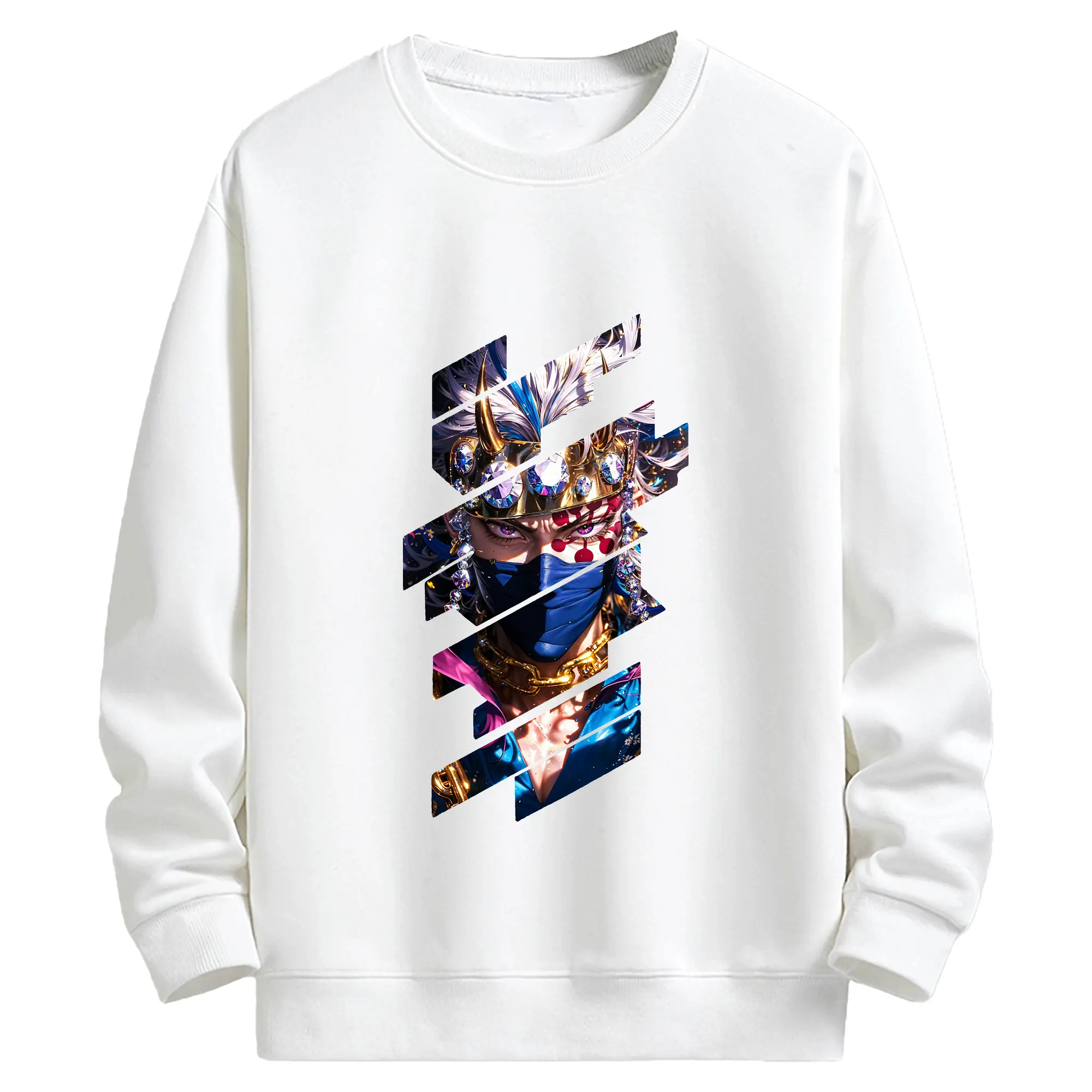 鬼滅の刃 グッズ,宇髄 天元 - 高品質 クルーネック スウェット ・ コットン59％ ポリエステル41％ ・ ユニセックス 長袖 トレーナー ・ カジュアル デイリー スポーツ 散歩用