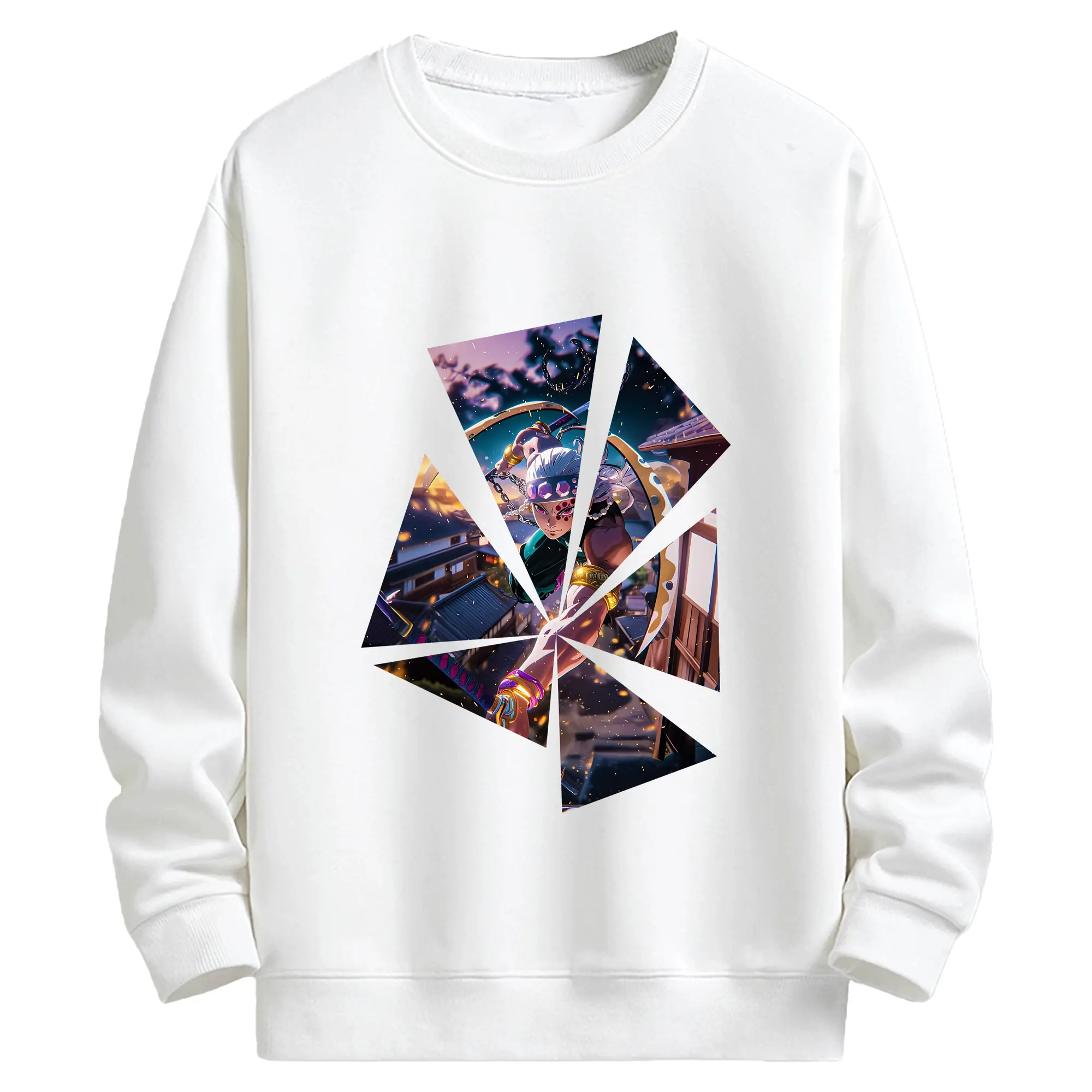 鬼滅の刃 グッズ,宇髄 天元 - 高品質 クルーネック スウェット ・ コットン59％ ポリエステル41％ ・ ユニセックス 長袖 トレーナー ・ カジュアル デイリー スポーツ 散歩用