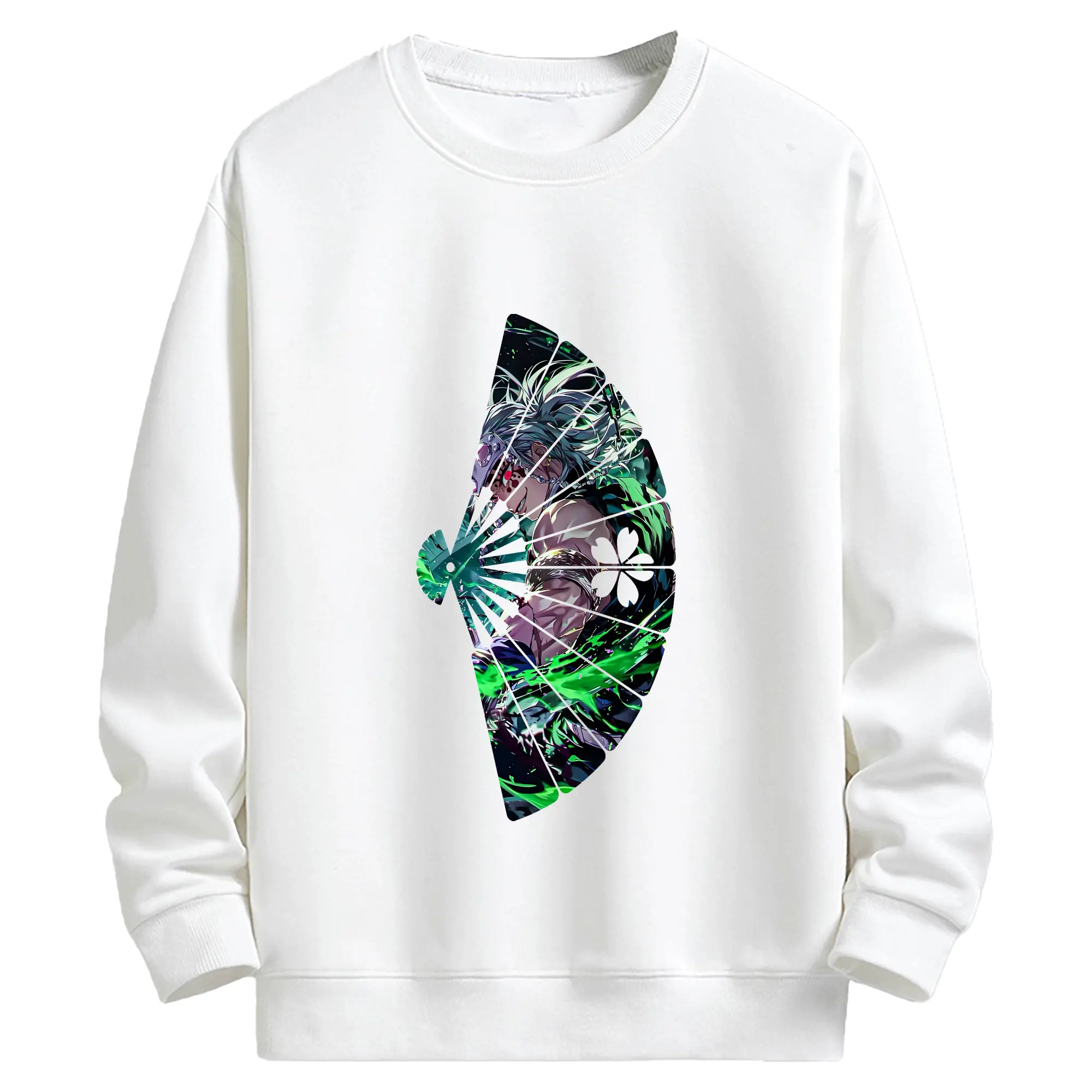 鬼滅の刃 グッズ,宇髄 天元 - 高品質 クルーネック スウェット ・ コットン59％ ポリエステル41％ ・ ユニセックス 長袖 トレーナー ・ カジュアル デイリー スポーツ 散歩用